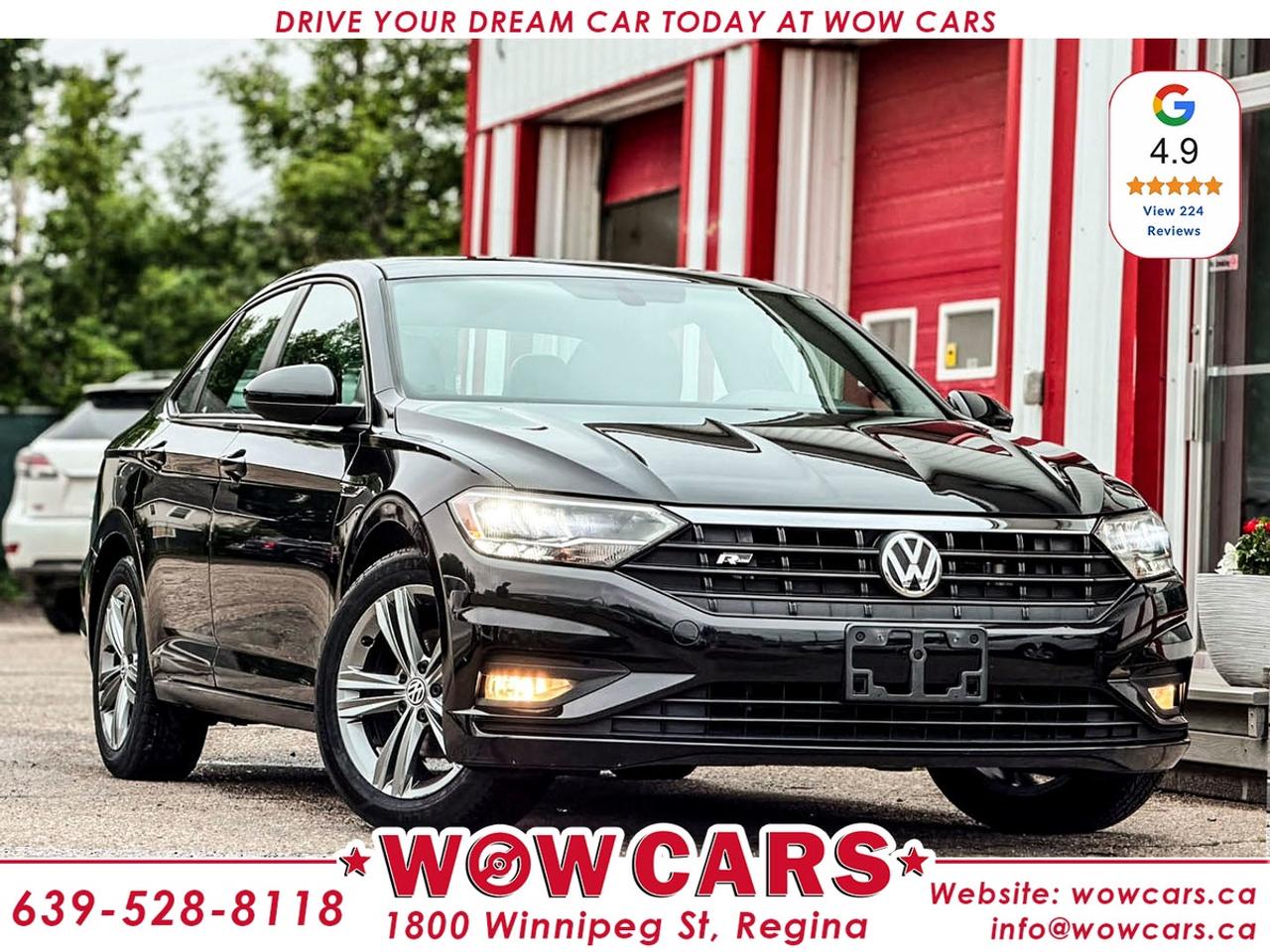 2019 Volkswagen Jetta R-LineOdometer: 112,718km <br/> Special Price: 19,990+taxes <br/> Financing Available <br/> <br/> WOW Factors:- -Certified and mechanical inspection <br/> -No Accidents <br/> <br/> <br/> Highlight Features:--Apply Carplay/Android Auto <br/> -Push Button Start <br/> -Remote Start <br/> -Sunroof <br/> -Blindspot Monitoring System <br/> -Alloy Wheels <br/> -Heated Seats <br/> -Backup Camera <br/> -Power Locks <br/> -Power Window <br/> -Eco Mode <br/> -Cruise Control and much more. <br/> <br/> <br/> Financing Available <br/> <br/> Driven by Trust, Powered by Family  Your Destination for Quality Pre-Owned Vehicles <br/> At our family-owned dealership, customer satisfaction isnt just a goal  its our promise. We specialize in pre-owned Cars, SUVs, Vans, and Trucks, offering standout value with the WOW factors that set us apart. From exceptional <br/> Google reviews to unmatched after-sales service, we go above and beyond to make your experience seamless, transparent, and friendly. <br/> <br/> <br/> Visit WOWCARS Today at 1800 Winnipeg Street Regina, SK S4P1G2, or give us a call at (639) 528-8II8. <br/>