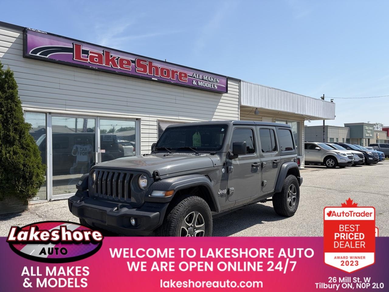Used 2020 Jeep Wrangler UNLIMITED SPORT 4x4 for sale in Tilbury, ON