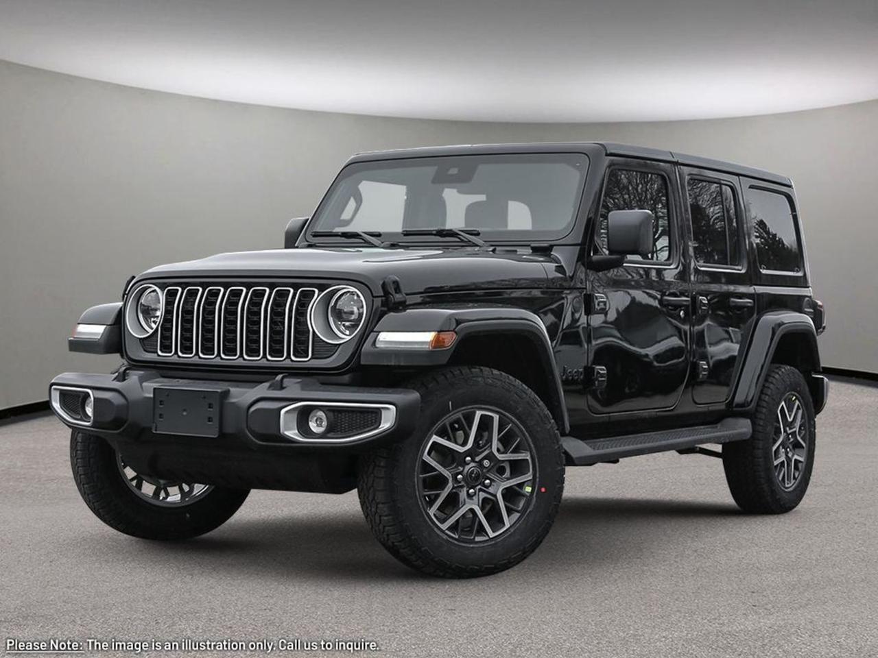 Experience the all-new 2026 Jeep Wrangler Sahara 4 Door 4x4 in sleek Black  the perfect blend of rugged capability and modern sophistication. Powered by a robust 3.6L Pentastar VVT V6 with Engine Start/Stop and an 8-speed automatic transmission, this Wrangler delivers exceptional performance on any terrain. Enjoy advanced features like the Uconnect 5 system with a stunning 12.3 touchscreen, dual-zone climate control, heated front seats, and a premium body-colored 3-piece hardtop for comfort and style. With heavy-duty suspension, gas shocks, and rugged all-season tires on 18 machined grey wheels, its ready to tackle your next adventure.Safety is paramount with forward collision mitigation, adaptive stability control, multiple airbags, and a rearview camera. Plus, keyless entry, remote start, seven USB ports, and smart device mirroring keep you connected wherever you go.Get behind the wheel of the 2026 Jeep Wrangler Sahara  where legendary off-road prowess meets everyday comfort. Test drive yours today at Aurora Dodge!PRICING ADVERTISED IS REFLECTING THE CASH INCENTIVE AND CANNOT BE STACKED WITHLOW-RATEFINANCING, PRICING ADVERTISED CAN BE FINANCED. REACH OUT TO THE SALES TEAM TO GET YOUR QUOTE TAILORED TO HOW YOU WOULD LIKE TO BUYCALL AURORA DODGE NOW AT867-873-4222