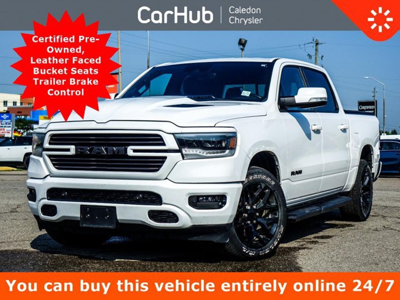 Great PriceOne OwnerNo Accidents,Certified Pre-Owned,<p>This Ram 1500 Sport 4x4 Crew Cab 57 Box has a powerful Regular Unleaded V-8 5.7 L/345 engine powering this Automatic transmission. Our advertised prices are for consumers (i.e. end users) only.</p><p> </p><p> </p><p>This vehicle is in excellent condition and has passed a multi point inspection. Vehicle detailed.</p><p> </p><p> </p><p>This Ram 1500 Sport 4x4 Crew Cab 57 Box Comes Equipped with These Options</p><p>Navigation</p><p>12 Touchscreen</p><p>Trailer Brake Control</p><p>Apple CarPlay Capable</p><p>Remote Start System</p><p>Front Ventilated Seats</p><p>Sport Performance Hood</p><p>Side Steps and Tonneau Cover</p><p>Black Leather Faced Bucket Seats</p><p>Hands-Free Phone Communication,</p><p>Heated Front Seats and Steering Wheel</p><p>Driver Seat w/Memory Setting, Power 4-Way Front Passenger Lumbar Adjust, Power 8-Way Driver & Passenger Seats, Front Ventilated Seats, Power 4-Way Driver Lumbar Adjust, Media Hub w/2 USB Charging Ports, Rear Underseat Compartment Storage, Remote Proximity Keyless Entry, Remote Start System, Rain-Sensing Windshield Wipers, Parksense Front/Rear Park Assist w/Stop, Security Alarm, 115V Rear Auxiliary Power Outlet, REBEL 12 -inc: Radio: Uconnect 5W Nav w/12.0 Display, Disassociated Touchscreen Display, HD Radio, Hands-Free Phone Communication, 12 Touchscreen, A/C w/Dual-Zone Automatic Temperature Control, GPS Navigation, SiriusXM w/360L On-Demand Content, All Radio-Equipped Vehicles, Connected Travel & Traffic Services, All R1 High Radios, 19-Speaker harman/kardon Prem Sound, Global Telematics Box Module (TBM), HD Radio, Hands-Free Phone Communication, 12 Touchscreen, A/C w/Dual-Zone Automatic Temperature Control, GPS Navigation, SiriusXM w/360L On-Demand Content, All Radio-Equipped Vehicles, Connected Travel & Traffic Services, All R1 High Radios,</p><p> </p><p>Please note the window sticker features options the car had when new -- some modifications may have been made since then. Please confirm all options and features with your CarHub Product Advisor.</p><p> </p><p> </p><p>Drive Happy with CarHub<br />*** All-inclusive, upfront prices -- no haggling, negotiations, pressure, or games</p><p>*** Purchase or lease a vehicle and receive a $1000 CarHub Rewards card for service</p><p>*** Purchase this vehicle fully online on CarHub websites</p><p> </p><p>Transparency Statement<br />USED VEHICLES: Online prices and payments are for finance purchases -- please note there is a $850 safety certification fee. if not Certified, then as per OMVIC Regulations the vehicle is deemed to be not drivable and Not Certified. Cash purchases for used vehicles have a $2,350 surcharge which includes the safety certification (the finance price + $2,350). NEW VEHICLES: New financed vehicles are subject to an $ 850 Processing Fee. New cars priced at over $100,000 including add-ons or accessories are subject to the additional federal luxury tax. While every effort is taken to avoid errors, technical or human error can occur, so please confirm vehicle features, options, materials, and other specs with your CarHub representative. This can easily be done by calling us or by visiting us at the dealership. CarHub used vehicles come standard with 1 key. If we receive more than one key from the previous owner, we include them with the vehicle. Additional keys may be purchased at the time of sale. Ask your Product Advisor for more details. Payments are only estimates derived from a standard term/rate on approved credit. Terms, rates and payments may vary. Prices, rates and payments are subject to change without notice. Please see our website for more details.</p>