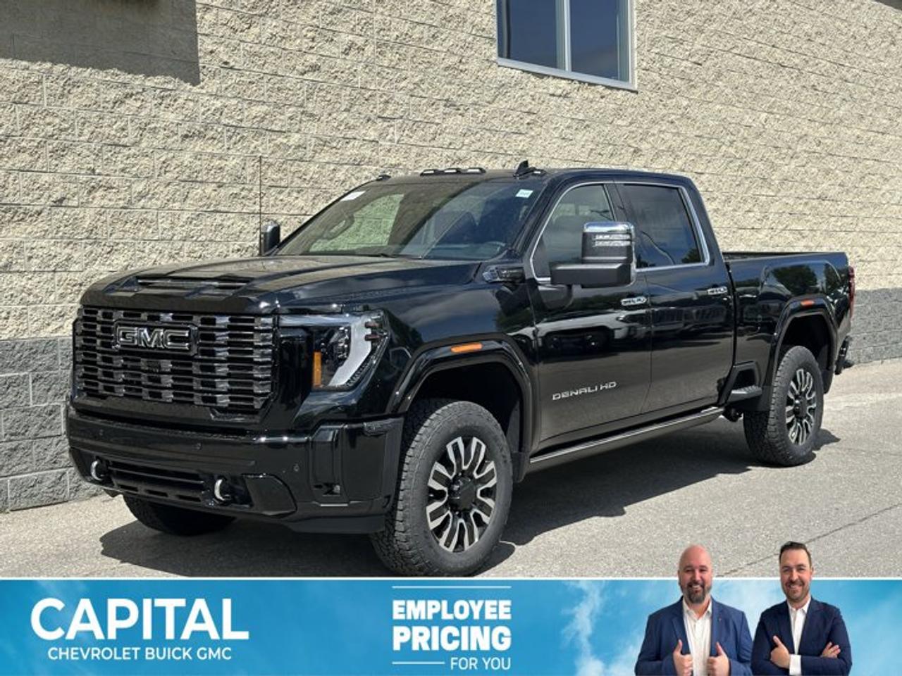 This GMC Sierra 3500HD boasts a Turbocharged Diesel V8 6.6L/ engine powering this Automatic transmission. ENGINE, DURAMAX 6.6L TURBO-DIESEL V8, B20-DIESEL COMPATIBLE (470 hp [350.5 kW] @ 2800 rpm, 975 lb-ft of torque [1322 Nm] @ 1600 rpm) (STD), Wireless phone projection for Apple CarPlay and Android Auto, Wireless Charging.*This GMC Sierra 3500HD Comes Equipped with These Options *Wipers, front rain-sensing, Winter Grille Cover, Windows, power rear, express down, Window, power, rear sliding with rear defogger, Window, power front, passenger express up/down, Window, power front, drivers express up/down, Wi-Fi Hotspot capable (Terms and limitations apply. See onstar.com or dealer for details.), Wheels, 20 (50.8 cm) Ultra-bright machined aluminum wheels with gloss black inserts with Black painted pockets (Requires single rear wheels.), Wheelhouse liners, rear (Not available with dual rear wheel models.), USB ports, 2, Charge/Data ports located inside centre console.* Stop By Today *Youve earned this- stop by Capital Chevrolet Buick GMC Inc. located at 13103 Lake Fraser Drive SE, Calgary, AB T2J 3H5 to make this car yours today!