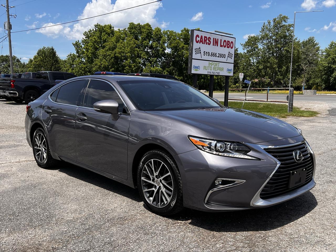 <p data-start=139 data-end=305>2018 LEXUS ES 350</p><p data-start=139 data-end=305>Safety certification Inspection included at the Full Asking Price!</p><p data-start=139 data-end=305>heated, wood grain and leather-wrapped steering wheel, power tilting/telescoping steering column, wood grain interior trim, a navigation system with the Lexus Remote Touch interface and in-dash DVD system, the Blind Spot Monitor and Rear Cross Traffic Alert safety technologies, a driver&rsquo;s seat memory system, leather seat surfaces, a power rear window sunshade, LED high-beam headlamps, and the auto-levelling headlamp system.</p><p data-start=139 data-end=305><strong>CARS IN LOBO LTD.&nbsp; &ndash; Your trusted pre-owned vehicle destination!</strong></p><p data-start=139 data-end=305><strong>Located at 6355 Egremont Dr, Komoka, ON N0L 1R0 &mdash; just 7 km west of Hyde Park Rd. Heading west on Fanshawe Park Rd as it becomes Egremont Dr, you&rsquo;ll find us at the traffic lights on the corner of Egremont Dr & Narin Rd in Middlesex county township of Lobo.&nbsp;</strong></p><p data-start=139 data-end=305><strong>Serving London, Ontario/Middlesex County for over 10 years. A registered member of the UCDA (Used Car Dealers Association of Ontario) and fully licensed with OMVIC (Ontario Motor Vehicle Industry Council).</strong></p><p>&nbsp;</p><hr><p>&nbsp;</p><p data-start=139 data-end=305><strong><span style=font-size: 14pt;>CARS IN LOBO LTD. (Buy - Sell - Trade - Finance)&nbsp; </span><span style=font-size: 14pt;>Office#&nbsp; 519 666 2800 </span><span style=font-size: 14pt;>TEXT# 519 630 6660</span></strong></p><p>&nbsp;</p><hr><p>&nbsp;</p><p data-start=312 data-end=770><strong>- /Quality, locally sourced pre-owned vehicles at a competitive price<br>- /Safety certification Inspection included at the Full Asking Price! (unless listed otherwise)</strong><br><strong>- /We take all trade ins at a competitive & fair value&nbsp;</strong><br><strong>- /We buy cars outright with no purchase&nbsp;necessary</strong><br data-start=352 data-end=355><strong>- /CARFAX reports available on all cars</strong><br data-start=462 data-end=465><strong>- /Extended warranty options available</strong><br data-start=590 data-end=593><strong>- /Financing options available</strong><br data-start=642 data-end=645><strong>- /We register & plate your vehicle for you (Licensing Extra)</strong><br data-start=714 data-end=717><strong>- /No hidden fees. No pressure. Easy going team that is here to help.&nbsp;</strong></p><p>&nbsp;</p><p data-start=777 data-end=908><strong>Message us anytime or feel free to drop by! We are here to help make your next vehicle purchase simple and stress-free. -> OPEN 6 DAYS WEEK MONDAY - SATURDAY&nbsp;</strong></p><p>&nbsp;</p><p data-start=777 data-end=908>&nbsp;</p>
