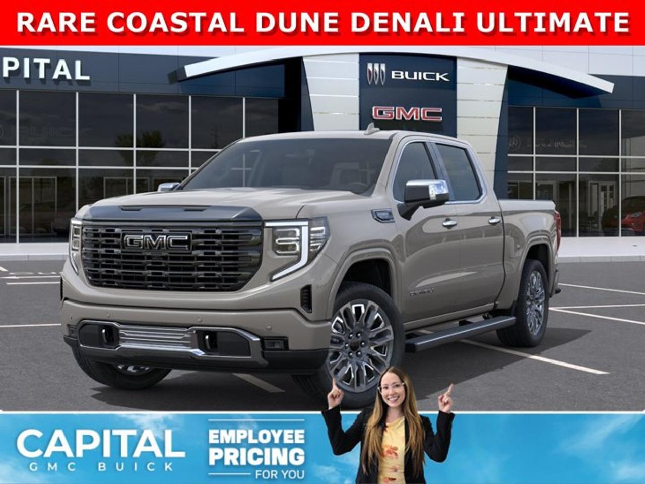 CHECK OUT THIS 2026 Limited Production DENALI ULTIMATE Sierra 1500 with the 6.2L Engine. Equipped with 16-way power front seats including MASSAGE feature, Handsfree Super Cruise, Bose Premium Stereo, the EXCLUSIVE Luxury Alpine Umber Interior, 22-inch aluminum wheels, Midnight with Chrome Inserts wheels, Body Color Arch Moldings, power-retractable assist steps with perimeter lighting, Power sunroof, Advanced Technology package, adaptive cruise, Floor Liners, rear camera mirror, heads-up display, VADER CHROME and much much more!Ask for the Internet Department for more information or book your test drive today!AMVIC Licensed Dealer - Licence Number B1044900