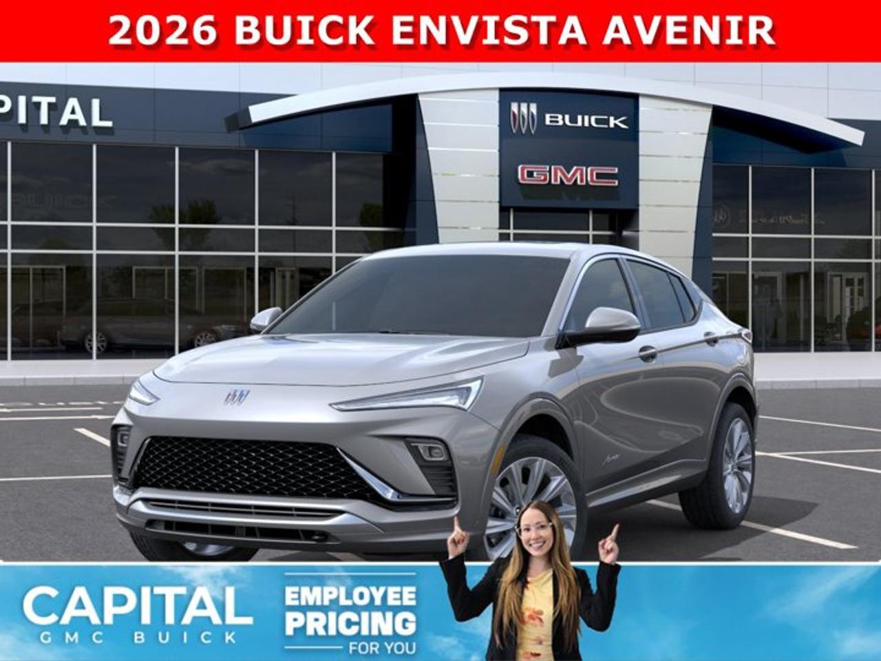 Take a look at this 2026 Buick Envista AVENIR! Fully loaded with options like Heated Seats, Heated Steering, Remote Start, Power Sunroof, Experience Buick Package, Rear Park Assist, Advanced Technology Package, Ultrawide 11 diagonal HD colour touchscreen, Adaptive Cruise Control, Lane Change Alert with Side Blind Zone, Wireless Apple CarPlay/Wireless Android Auto, and so much more....Ask for the Internet Department for more information or book your test drive today!AMVIC Licensed Dealer - Licence Number B1044900