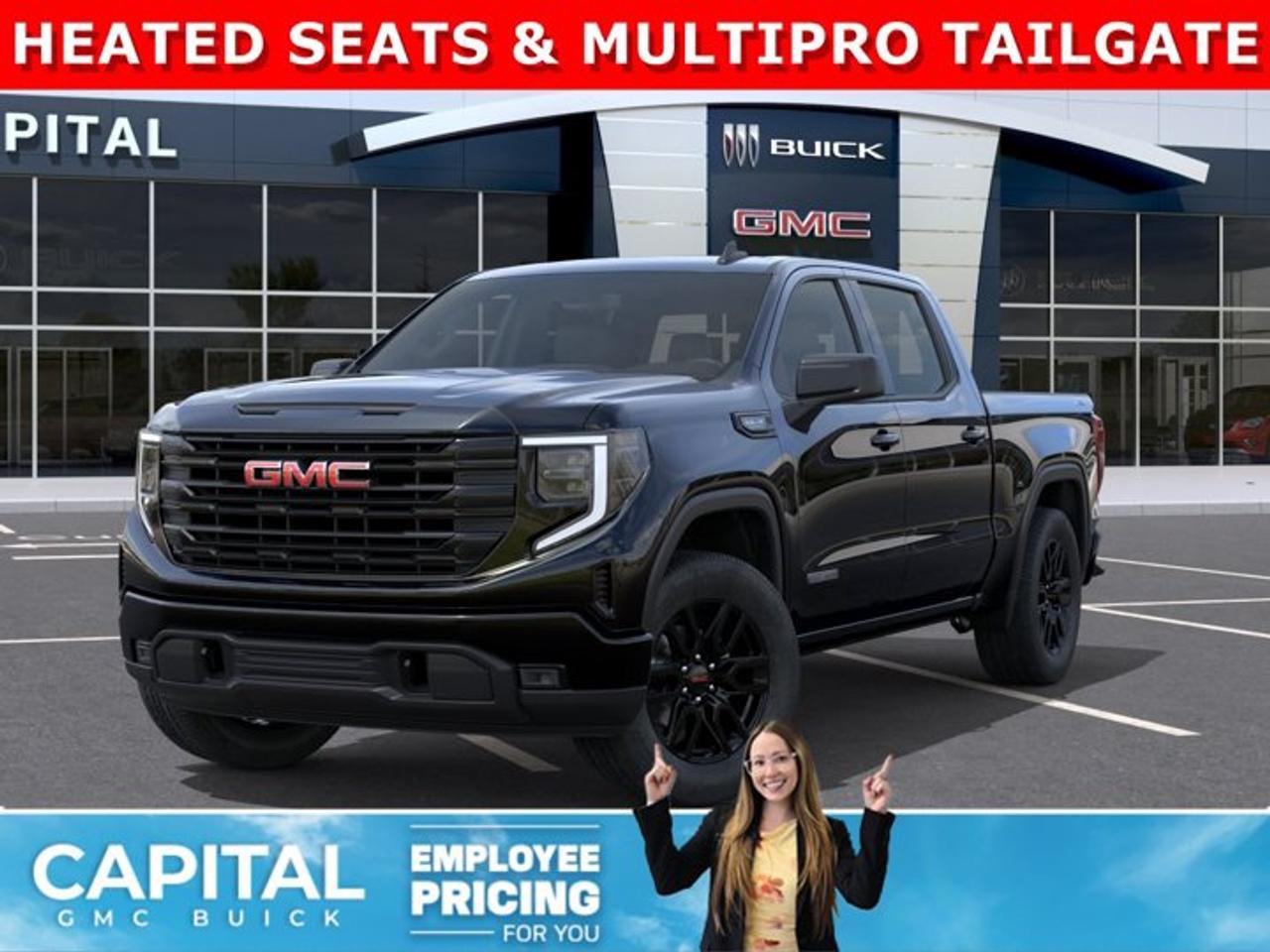 Check out this 2026 Sierra 1500 Elevation Crew Cab 5.3L V8... Fully equipped with Heated Bucket Seats, Heated Steering, Remote Start, Multipro Tailgate, Dual Zone Climate Control, Integrated Brake Controller, Wireless Charging and so much more! CALL NOWAsk for the Internet Department for more information or book your test drive today!AMVIC Licensed Dealer - Licence Number B1044900