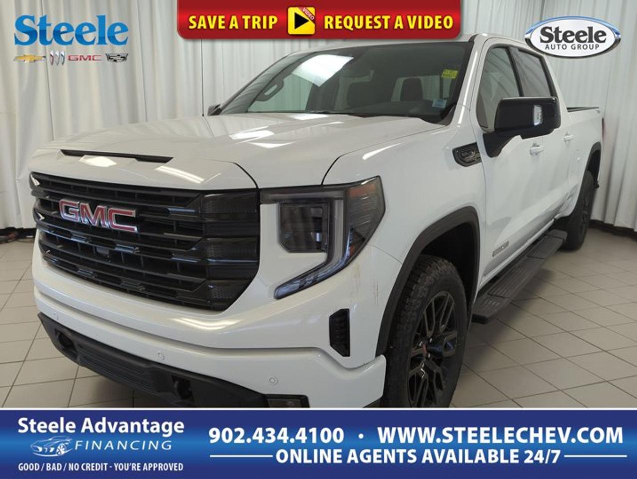 Built for drivers who want full-size truck strength with modern style, this 2026 GMC Sierra 1500 Elevation in Dartmouth delivers a confident mix of capability, comfort, and everyday ease. Finished in White with a Black interior, this four-door pickup pairs a 5.3-litre gas V8 engine with automatic transmission and 4-wheel drive.At Steele Chevrolet Buick GMC, this Sierra 1500 Elevation stands out with a focused list of desirable features. You get a sunroof for an open, airy feel, steps for easier cabin access, off-road suspension for added trail-ready confidence, wireless charging for daily convenience, and paddle shifters for a more engaged driving experience.FEATURES OF THE Sierra 1500 ElevationBold Elevation styling with body-colour accentsSunroof adds open-air driving enjoymentWireless charging keeps devices poweredPaddle shifters add hands-on controlTRUCK FEATURESFour-wheel drive supports year-round tractionOff-road suspension improves rough-road controlFour-door cab adds passenger practicalityV8 power supports strong truck capabilityADVANCED SAFETY FEATURESFour-wheel drive boosts slippery-road confidenceElevated ride helps improve outward visibilitySolid truck stance supports stable travelAutomatic transmission enables smooth power deliveryThe 2026 GMC Sierra 1500 Elevation brings the kind of performance truck buyers expect from a full-size pickup. Its 5.3-litre gas V8 delivers strong, proven power for highway merging, hauling gear, and tackling daily work or weekend recreation with ease. The automatic transmission helps keep every drive smooth and controlled.PERFORMANCE AND EFFICIENCY5.3-litre V8 delivers strong performanceAutomatic transmission supports smooth shiftingPaddle shifters offer added driver controlOff-road suspension suits varied terrainThis 2026 GMC Sierra 1500 Elevation also balances rugged ability with comfort. The four-door layout makes it practical for passengers, while the side steps help make entry and exit easier. The sunroof brightens the cabin and adds a premium touch that enhances both short errands and longer drives around Nova Scotia.COMFORT AND CONVENIENCEFour doors improve daily passenger accessSteps help easier entry and exitSunroof brings in light and airSpacious cabin supports everyday usabilityInside, the 2026 GMC Sierra 1500 Elevation keeps things simple and useful for modern drivers. Wireless charging helps reduce cable clutter and keeps your compatible device ready to go. Paddle shifters add a sportier feel behind the wheel, giving you more control when road conditions or personal preference call for manual gear selection.TECHNOLOGY AND CONNECTIVITYWireless charging adds cable-free convenienceDriver-focused controls support easy usePaddle shifters enhance interactive drivingModern cabin layout feels intuitiveFor truck shoppers, cargo and utility matter, and this 2026 GMC Sierra 1500 Elevation is designed to support busy days. A full-size pickup like this offers the flexibility needed for work supplies, outdoor gear, and home project materials. Its strong V8 character and truck-ready build make it a smart choice for active lifestyles.CARGO SPACEPickup box supports versatile hauling needsFull-size design suits larger cargoTruck layout helps carry bulky itemsPractical bed space aids daily tasksWHAT OTHER OWNERS LIKEStrong V8 power for daily drivingConfident four-wheel drive in all seasonsUseful side steps for easier accessOff-road suspension for added versatilityThis 2026 GMC Sierra 1500 Elevations VIN is: 3GTUUCED6TG401846.