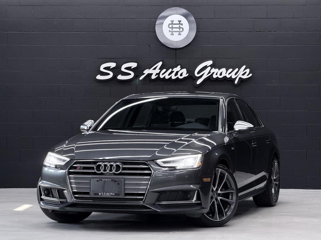 <p class=MsoNormal><span style=font-size: 9pt; line-height: 107%; color: rgb(0, 0, 0); background-color: rgb(255, 255, 255);>EXTENDED WARRANTY PACKAGES AVAILABLE UPTO 4 YEARS UNLIMITED KMS.&nbsp; ACCIDENT FREE VEHICLE WITH FULL SERVICE RECORDS - CARFAX REPORT IS AVAILABLE UPON REQUEST.</span></p><p class=MsoNormal><span style=font-size: 9pt; line-height: 107%; color: rgb(0, 0, 0); background-color: rgb(255, 255, 255);>&nbsp;</span></p><p class=MsoNormal style=mso-margin-top-alt: auto; mso-margin-bottom-alt: auto; line-height: normal;><span style=font-size: 9pt; color: rgb(0, 0, 0); background: rgb(255, 255, 255);>2018 AUDI S4 TECHNIK PRESTIGE HAS LANDED.&nbsp;&nbsp;3.0L TURBOCHARGED V6 PRODUCING OVER 354HP AND 369LB/FT OF TORQUE.&nbsp;&nbsp;GRAY EXTERIOR ON BLACK INTERIOR. <span style=mso-spacerun: yes;>&nbsp;FULLY </span>LOADED WITH NAVIGATION, BACKUP/360 CAMERA, 360 PARKING SENSORS, BLINDSPOT ASSIST, AUDI PRE SENSE, EFFICIENCY ASSIST, FULL DIGITAL DASH, POWER SUNROOF, HEATED SEATS, POWER SEATS, MASSAGE SEATS, INTERIOR AMBIENT LIGHTING, BANG & OLUFSEN SOUND SYSTEM, APPLE CARPLAY & ANDROID AUTO, AUDI DRIVE SELECT (AUTO, COMFORT, DYNAMIC, INDIVIDUAL), PREMIUM 19 INCH WHEELS, AUTO LED HEADLIGHTS, BLUETOOTH, COMFORT KEYLESS ACCESS, PUSH BUTTON START AND MUCH MORE.</span></p><p class=MsoNormal><span style=font-size: 9pt; line-height: 107%; color: rgb(0, 0, 0); background-color: rgb(255, 255, 255);>&nbsp;</span></p><p class=MsoNormal><span style=color: rgb(0, 0, 0);><strong><span style=font-size: 9.0pt; line-height: 107%; mso-bidi-font-family: Calibri; mso-bidi-theme-font: minor-latin;>CERTIFICATION AVAILABLE FOR AN ADDITIONAL $999 &ndash;&nbsp;</span></strong><span style=font-size: 9.0pt; line-height: 107%; mso-bidi-font-family: Calibri; mso-bidi-theme-font: minor-latin;>IF NOT CERTIFIED AS PER OMVIC REGULATIONS THE VEHICLE IS DEEMED NOT DRIVABLE AND UNCERTIFIED.&nbsp;&nbsp;THIS FEE WILL ENSURE VEHICLE IS CERTIFIED AND ROAD WORTHY CONDITION. ADVERTISED PRICE EXCLUDES APPLICABLE TAXES, LICENSING, ADMINISTRATIVE, AND FINANCE FEES.</span></span></p><p class=MsoNormal><span style=font-size: 9pt; line-height: 107%; color: rgb(0, 0, 0);>&nbsp;</span></p><p class=MsoNormal><span style=font-size: 9pt; line-height: 107%; color: rgb(0, 0, 0);>OUR VEHICLES ARE PRICED TO SELL.&nbsp; DRIVE THIS HOME TODAY!&nbsp;&nbsp;CONTACT US FOR MORE DETAILS.</span></p><p class=MsoNormal><span style=font-size: 9pt; line-height: 107%; color: rgb(0, 0, 0);>&nbsp;</span></p><p class=MsoNormal><span style=font-size: 9pt; line-height: 107%; color: rgb(0, 0, 0);>S S AUTO GROUP INC.</span></p><p class=MsoNormal><span style=font-size: 9pt; line-height: 107%; color: rgb(0, 0, 0);>460 WOODY ROAD</span></p><p class=MsoNormal><span style=font-size: 9pt; line-height: 107%; color: rgb(0, 0, 0);>OAKVILLE, ONTARIO L6K 3T6</span></p><p class=MsoNormal><span style=font-size: 9pt; line-height: 107%; color: rgb(0, 0, 0);>&nbsp;</span></p><p class=MsoNormal><span style=font-size: 9pt; line-height: 107%; color: rgb(0, 0, 0);>CALL: (9 0 5) - 3 3 8 - 7 7 0 7</span></p><p class=MsoNormal><span style=font-size: 9pt; line-height: 107%; color: rgb(0, 0, 0);>TEXT: (6 4 7) - 8 8 6 - 8 1 8 2&nbsp; OR&nbsp; (6 4 7) - 5 2 3 - 0 0 6 9</span></p><p class=MsoNormal><span style=font-size: 9pt; line-height: 107%; color: rgb(0, 0, 0);>INSTAGRAM: @SSAUTOGROUP_</span></p>