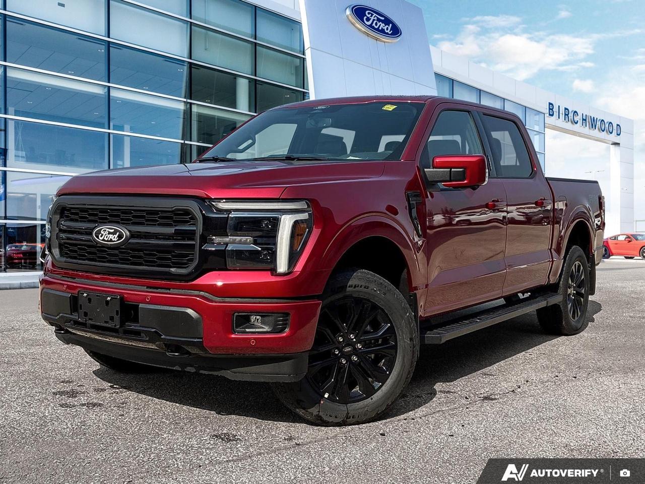 The 2026 Ford F-150 LARIAT in Ruby Red Metallic is built for those who demand capability without compromise. Equipped with the 3.5L twin-turbo V6, the FX4 Off-Road package, and a Twin Panel Moonroof, this LARIAT 501A delivers serious performance alongside premium comfort  fresh off the lot with just 23 km.

- 3.5L EcoBoost 6-cylinder engine paired with a 10-speed automatic transmission and full-time 4WD for confident performance on and off the road
- FX4 Off-Road package with all-terrain 275/60R20 tires for enhanced capability beyond the pavement
- Twin Panel Moonroof for an open, airy cabin experience
- Heated leatherette steering wheel and voice-activated dual-zone automatic climate control for year-round comfort
- BLIS Blind Spot Information System, Cross-Traffic Alert with Reverse Brake Assist, and Forward/Reverse parking sensors for added confidence in traffic
- Aerial View Camera System and Ford Co-Pilot360 Back-Up Camera for complete visibility around the truck
- Class IV towing equipment with Trailer Sway Control  ready to get to work when you are
- Connected Navigation with voice activation and Auto-Dimming Rearview Mirror for a refined, distraction-free drive

Ready to experience this F-150 for yourself? Visit Birchwood Ford online at www.birchwoodford.ca to reserve it, start your purchase, or book a test drive. Our team is here to answer any questions and make the process straightforward from start to finish.
Birchwood Ford is your choice for New Ford vehicles in Winnipeg. 

At Birchwood Ford, we hold ourselves to the highest standard. Our number one focus is customer satisfaction which has awarded us the Ford of Canadas Presidents Award for 5 consecutive years. This honour is presented to Ford dealers that have proven outstanding results in Sales and Customer Service Excellence.

Are you a newcomer to Canada, recent graduate, first time car buyer or physically challenged? Ask us about our exclusive rebates and how they may apply to you.
 
Interested in seeing/hearing more? Book a test drive or give us a call at (204) 661-9555 and we can help you with whatever you need!

Dealer permit #4454
Dealer permit #4454