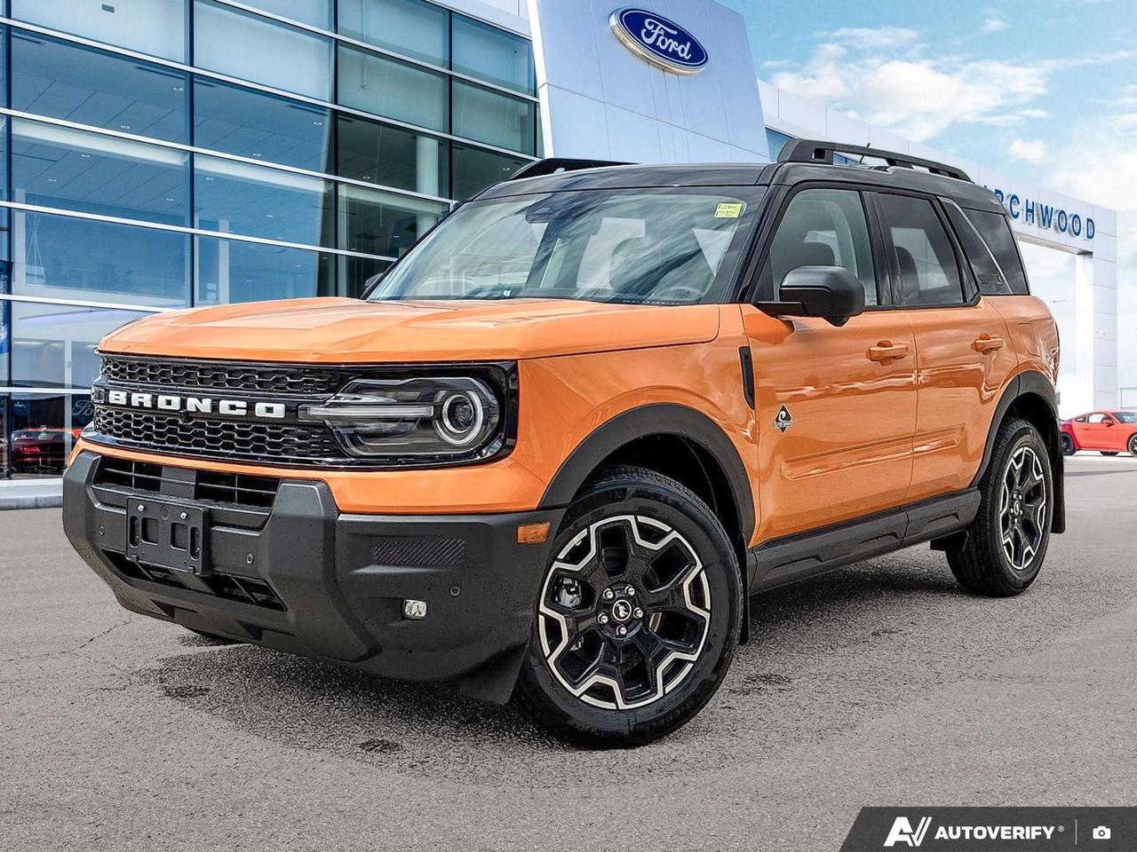 The 2026 Ford Bronco Sport Outer Banks in striking Orange Fury Metallic is built for those who want genuine off-road capability without sacrificing everyday comfort. With 4WD, a turbocharged 3-cylinder engine, and a loaded 300A Tech Package, this Bronco Sport is ready for weekend trails and weekday commutes alike  all with just 11 km on the odometer.

- Orange Fury Metallic Tri-Coat exterior  a bold, distinctive finish that stands out on and off the road
- Part and Full-Time Four-Wheel Drive for confident traction in all conditions
- 300A Tech Package including Adaptive Cruise Control with Stop-and-Go and Lane Centering
- BLIS Blind Spot Information System with Rear Cross-Traffic Braking for added peace of mind
- Driver Monitoring Alert and Evasion Assist  advanced safety tech that actively helps prevent collisions
- Heated Leatherette Steering Wheel and Voice Activated Dual Zone Front Automatic Air Conditioning for year-round comfort
- LED Auto High-Beam Projector Headlamps with Automatic Highbeams for superior nighttime visibility
- Flip-Up Rear Window with Wiper and Defroster  a practical Bronco Sport signature feature

At Birchwood Ford, were committed to making your buying experience straightforward and enjoyable. Whether youre ready to move forward or just exploring your options, were here to help. Reserve this Bronco Sport online, start your purchase at birchwoodford.ca, or contact us today to book a test drive  wed love to get you behind the wheel.
Birchwood Ford is your choice for New Ford vehicles in Winnipeg. 

At Birchwood Ford, we hold ourselves to the highest standard. Our number one focus is customer satisfaction which has awarded us the Ford of Canadas Presidents Award for 5 consecutive years. This honour is presented to Ford dealers that have proven outstanding results in Sales and Customer Service Excellence.

Are you a newcomer to Canada, recent graduate, first time car buyer or physically challenged? Ask us about our exclusive rebates and how they may apply to you.
 
Interested in seeing/hearing more? Book a test drive or give us a call at (204) 661-9555 and we can help you with whatever you need!

Dealer permit #4454
Dealer permit #4454