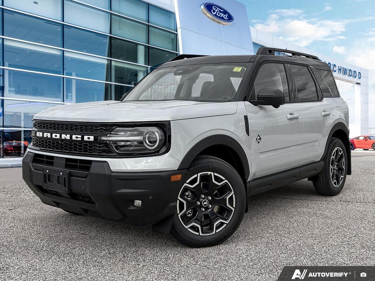 The 2026 Ford Bronco Sport Outer Banks is built for those who want capability and comfort in equal measure. With a 1.5L EcoBoost engine paired with 4WD, the 300A package, and a robust Tech Package, this Space White Metallic Bronco Sport is loaded with features that make every drive  on-road or off  more connected and confident.

- Adaptive Cruise Control with Stop-and-Go for relaxed highway driving
- BLIS Blind Spot Information System plus Rear Cross-Traffic Braking for enhanced awareness
- Lane Centering and Evasion Assist for advanced driver support
- Driver Monitoring Alert  a standout safety tech feature in this segment
- Heated leatherette steering wheel and voice-activated dual-zone automatic climate control for year-round comfort
- Auto-dimming rearview mirror and projector beam LED headlamps with auto high-beam
- Collision Mitigation-Front and full Safety Canopy curtain airbag system for comprehensive protection
- Only 11 km  essentially brand new for the 2026 model year

Ready to make it yours? Visit Birchwood Ford online at www.birchwoodford.ca to reserve this Bronco Sport, start your purchase, or book a test drive appointment. Our team is here to answer any questions and help you find the right fit  on your schedule, your way.
Birchwood Ford is your choice for New Ford vehicles in Winnipeg. 

At Birchwood Ford, we hold ourselves to the highest standard. Our number one focus is customer satisfaction which has awarded us the Ford of Canadas Presidents Award for 5 consecutive years. This honour is presented to Ford dealers that have proven outstanding results in Sales and Customer Service Excellence.

Are you a newcomer to Canada, recent graduate, first time car buyer or physically challenged? Ask us about our exclusive rebates and how they may apply to you.
 
Interested in seeing/hearing more? Book a test drive or give us a call at (204) 661-9555 and we can help you with whatever you need!

Dealer permit #4454
Dealer permit #4454