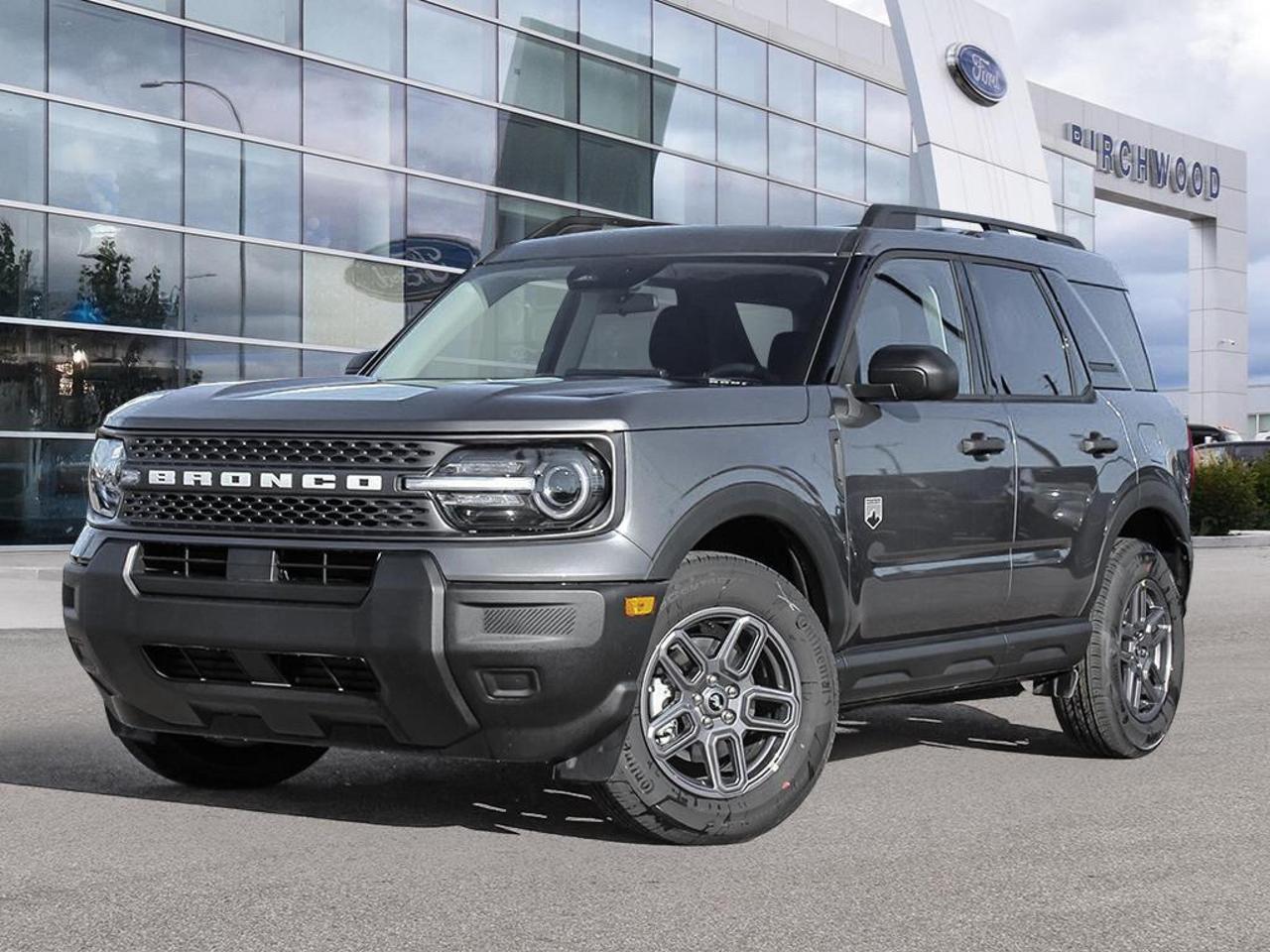 The 2026 Ford Bronco Sport Big Bend is built for those who want genuine off-road capability without sacrificing everyday practicality. Paired with the Convenience Package and a robust active safety suite, this Carbonized Grey Metallic 4WD is ready for whatever you throw at it  city commutes, weekend trails, or anything in between.

Key Features:
- 1.5L 3-cylinder engine with Automatic transmission and part/full-time 4WD  real capability, not just looks
- Convenience Package with Adaptive Cruise Control with Stop-and-Go for relaxed highway driving
- Voice Activated Automatic Air Conditioning for effortless climate comfort
- Rear Parking Sensors for confident maneuvering in tight spots
- BLIS Blind Spot Information System and Rear Cross-Traffic Braking for added peace of mind
- Driver Monitoring Alert, Lane Centering, and Evasion Assist  a comprehensive active safety stack
- Flip-Up Rear Window with wiper and defroster, perfect for trail-ready adventures and quick cargo access
- Fuel-efficient at 7.8 L/100 km highway, keeping running costs manageable

With only 27 km on the odometer, this is as fresh as it gets. Visit us at Birchwood Ford to reserve this Bronco Sport, start your purchase online at birchwoodford.ca, or book a test drive appointment today  our team is ready to answer any questions and make the process straightforward from start to finish.
Birchwood Ford is your choice for New Ford vehicles in Winnipeg. 

At Birchwood Ford, we hold ourselves to the highest standard. Our number one focus is customer satisfaction which has awarded us the Ford of Canadas Presidents Award for 5 consecutive years. This honour is presented to Ford dealers that have proven outstanding results in Sales and Customer Service Excellence.

Are you a newcomer to Canada, recent graduate, first time car buyer or physically challenged? Ask us about our exclusive rebates and how they may apply to you.
 
Interested in seeing/hearing more? Book a test drive or give us a call at (204) 661-9555 and we can help you with whatever you need!

Dealer permit #4454
Dealer permit #4454