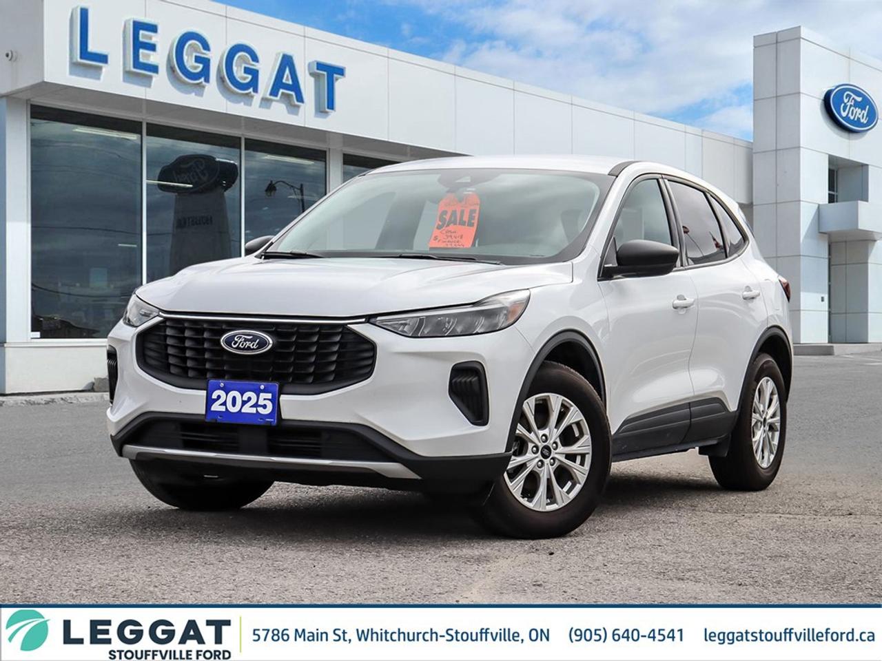 Discover the exceptional balance of style, efficiency, and versatility with this nearly-new, pre-owned 2025 Ford Escape Active, presented in a crisp Oxford White finish. With just 34,371 kilometers on the odometer, this meticulously maintained SUV offers a fantastic opportunity to own a modern vehicle equipped with desirable features at an outstanding value. Engineered for comfort and convenience, the Escape Active is ready to elevate your daily commute and weekend adventures. Powering this sophisticated Escape is an efficient 1.5L EcoBoost engine paired with a smooth 8-speed automatic transmission, delivering responsive performance and impressive fuel economy ratings of 9.2 L/100km city and 7.4 L/100km highway (25.6 MPG city, 31.8 MPG highway). Navigate all seasons with confidence thanks to its intelligent All-Wheel Drive (AWD) system. Step inside to a cabin designed for comfort, featuring luxurious Heated Seats and a Heated Steering Wheel, perfect for cooler mornings. Stay connected and entertained with seamless smartphone integration through Apple CarPlay and Android Auto, alongside Bluetooth connectivity and a Satellite Radio for endless audio options. This Escape also boasts cutting-edge safety and convenience technologies. Enjoy the ease of Keyless Entry & Start, making every departure effortless. For enhanced awareness on the road, Blind Spot Monitor and Lane Departure Warning systems provide crucial alerts, while Cruise Control adds relaxation to longer journeys. This vehicle is more than just a ride; its a smart and safe choice for the discerning driver. Additional premium features include: High-Resolution Digital Rear Parking Camera Dual-Zone Automatic Climate Control Proximity Key for doors and push button start FordPass Connect 4G Internet Access Capable SYNC 4 911 Assist Emergency Communication System Fully Automatic Headlights with Auto High-Beam Steering Wheel Mounted Audio Controls Electronic Stability and Traction Control Pre-Collision Assist with Automatic Emergency Braking (AEB) Rear Cross-Traffic Braking Mitigation Split-Folding Rear Seats for maximum cargo versatility Alloy Wheels Perimeter/Approach Lights and Panic Alarm Numerous Airbags for comprehensive safety Experience the perfect blend of efficiency, advanced technology, and all-weather capability with this exceptional 2025 Ford Escape Active. Contact us today to schedule your personalized test drive and discover everything this impressive SUV has to offer.