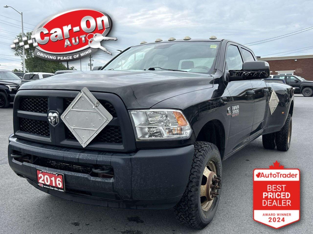 SUPER LOW KMS!! ONLY 60,000KMS!! DUALLY CREW CAB 4X4 W/ 6.7L CUMMINS TURBO DIESEL & 8FT BOX!! Bluetooth, tow package w/ integrated trailer brake controller, spray-in bedliner, air conditioning, keyless entry, power locks, power mirrors, power windows, automatic headlights, cruise control, Bluetooth and more!!*This car was used as a previous daily rental*This vehicle just landed and is awaiting a full detail and photo shoot. Contact us and book your viewing today!