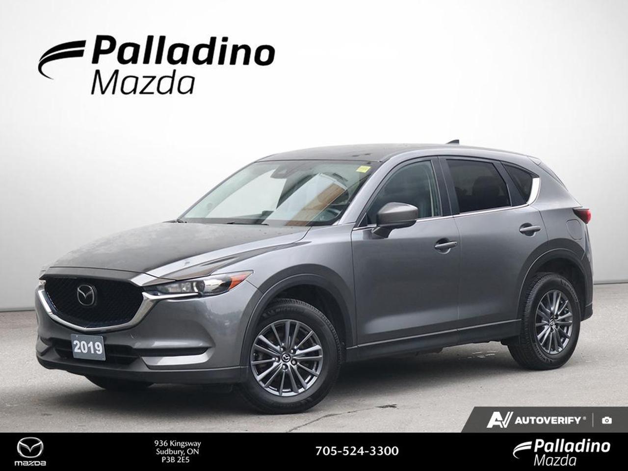 Discover a well-kept and versatile 2019 Mazda CX-5 GS at Palladino Mazda in Greater Sudbury. This used SUV blends sharp design, confident all-wheel drive traction, and the smooth response of a 2.5L SKYACTIV-G 4-cylinder engine. With 132,215 km, this CX-5 GS still delivers the refined road manners and everyday practicality that make it a popular choice.

The 2019 Mazda CX-5 GS is ideal for drivers who want comfort, control, and solid value in one package. Its 6-speed SKYACTIV-Drive automatic transmission helps provide smooth shifts and relaxed highway cruising, while the all-wheel drive system adds extra confidence when roads are wet, snowy, or uneven.

FEATURES OF THE CX-5 GS
»» 2.5L SKYACTIV-G four-cylinder gas engine
»» Six-speed automatic with manual mode
»» All-wheel drive for added confidence
»» Refined ride and quiet cabin

ADVANCED SAFETY FEATURES
»» Stability control helps maintain secure handling
»» Traction control supports slippery road starts
»» Anti-lock brakes help with controlled stopping
»» Advanced airbags support occupant protection

PERFORMANCE AND EFFICIENCY
»» 2.5L engine delivers smooth daily power
»» Six-speed automatic shifts with refined response
»» All-wheel drive improves year-round road grip
»» SKYACTIV engineering balances power and efficiency

COMFORT AND CONVENIENCE
»» Spacious cabin supports daily family travel
»» Four-door access makes entry very easy
»» Raised ride height aids visibility
»» Flexible interior suits errands and trips

TECHNOLOGY AND CONNECTIVITY
»» Driver-focused layout keeps controls close
»» Clear instrument display supports easy reading
»» Automatic transmission simplifies busy commutes
»» Practical design keeps driving feel intuitive

CARGO SPACE
»» Rear cargo area suits weekly errands
»» Split-folding versatility expands carrying options
»» Wide opening helps load bulky items
»» Useful storage supports active lifestyles

AWARDS & RECOGNITIONS
»» Top Safety Pick, Insurance Institute for Highway Safety, 2019
»» Best Compact Utility Vehicle, The Car Guide, 2019

WHAT OTHER OWNERS LIKE
»» Confident all-wheel drive in winter
»» Smooth ride with responsive steering
»» Practical cargo room for daily use
»» Strong balance of comfort and value

The 2019 Mazda CX-5 GS stands out for its polished driving feel and smart utility. It is a great fit for commuters, small families, and drivers who want an SUV that feels composed in every season. The cabin is thoughtfully arranged, and the powertrain is known for smooth, dependable performance.

At Palladino Mazda in Greater Sudbury, this 2019 Mazda CX-5 GS offers a compelling mix of capability and everyday ease. If you want a used SUV with proven appeal, all-wheel drive confidence, and practical versatility, this one deserves a closer look.

This 2019 Mazda CX-5 GSs VIN is: JM3KFBCM3K0657628 .

The advertised price is for financing only and applies exclusively to vehicles eligible for financing. Vehicles sold as-is are not eligible for financing and require full payment at purchase. All cash purchases of finance-eligible vehicles will be subject to an additional $2,501.00. This advertised price also does not include taxes and licensing fees. For as-is vehicles: the motor vehicle sold under this contract is being sold as-is and is not represented as being in road worthy condition, mechanically sound or maintained at any guaranteed level of quality.<p>Discover a well-kept and versatile 2019 Mazda CX-5 GS at Palladino Mazda in Greater Sudbury. This used SUV blends sharp design</p>
<p> this CX-5 GS still delivers the refined road manners and everyday practicality that make it a popular choice.

The 2019 Mazda CX-5 GS is ideal for drivers who want comfort</p>
<p> and solid value in one package. Its 6-speed SKYACTIV-Drive automatic transmission helps provide smooth shifts and relaxed highway cruising</p>
<p> or uneven.

FEATURES OF THE CX-5 GS
»» 2.5L SKYACTIV-G four-cylinder gas engine
»» Six-speed automatic with manual mode
»» All-wheel drive for added confidence
»» Refined ride and quiet cabin

ADVANCED SAFETY FEATURES
»» Stability control helps maintain secure handling
»» Traction control supports slippery road starts
»» Anti-lock brakes help with controlled stopping
»» Advanced airbags support occupant protection

PERFORMANCE AND EFFICIENCY
»» 2.5L engine delivers smooth daily power
»» Six-speed automatic shifts with refined response
»» All-wheel drive improves year-round road grip
»» SKYACTIV engineering balances power and efficiency

COMFORT AND CONVENIENCE
»» Spacious cabin supports daily family travel
»» Four-door access makes entry very easy
»» Raised ride height aids visibility
»» Flexible interior suits errands and trips

TECHNOLOGY AND CONNECTIVITY
»» Driver-focused layout keeps controls close
»» Clear instrument display supports easy reading
»» Automatic transmission simplifies busy commutes
»» Practical design keeps driving feel intuitive

CARGO SPACE
»» Rear cargo area suits weekly errands
»» Split-folding versatility expands carrying options
»» Wide opening helps load bulky items
»» Useful storage supports active lifestyles

AWARDS & RECOGNITIONS
»» Top Safety Pick</p>
<p> 2019

WHAT OTHER OWNERS LIKE
»» Confident all-wheel drive in winter
»» Smooth ride with responsive steering
»» Practical cargo room for daily use
»» Strong balance of comfort and value

The 2019 Mazda CX-5 GS stands out for its polished driving feel and smart utility. It is a great fit for commuters</p>
<p> this 2019 Mazda CX-5 GS offers a compelling mix of capability and everyday ease. If you want a used SUV with proven appeal</p>
<p> this one deserves a closer look.

This 2019 Mazda CX-5 GSs VIN is: JM3KFBCM3K0657628 .

The advertised price is for financing only and applies exclusively to vehicles eligible for financing. Vehicles sold as-is are not eligible for financing and require full payment at purchase. All cash purchases of finance-eligible vehicles will be subject to an additional $2</p>
<p>501.00. This advertised price also does not include taxes and licensing fees. For as-is vehicles: the motor vehicle sold under this contract is being sold as-is and is not represented as being in road worthy condition</p>