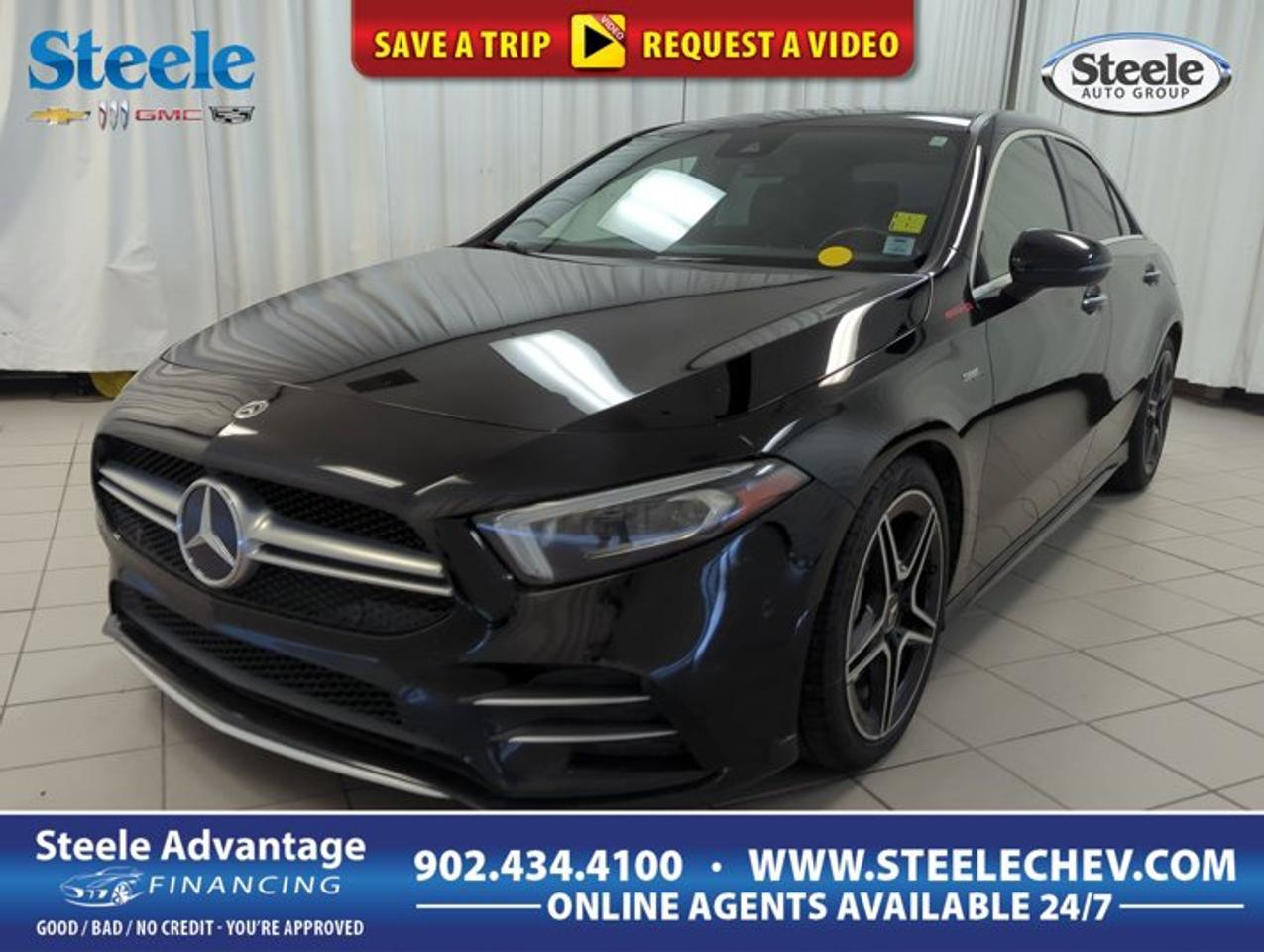 Experience compact luxury performance in this used 2022 Mercedes-Benz A-Class AMG A 35, now available at Steele Chevrolet Buick GMC in Dartmouth. Finished in Black with four doors, this all-wheel drive sedan blends sharp handling, turbocharged power, and premium refinement. With 123,500 km, it offers a thrilling drive backed by the confidence of Mercedes-Benz engineering and the everyday ease of an automatic transmission.The 2022 Mercedes-Benz A-Class AMG A 35 stands out for drivers who want sporty character without giving up comfort or practicality. Its turbocharged 2.0-litre four-cylinder gas engine delivers lively response, while the compact sedan design makes it easy to enjoy in city traffic, on commutes, and on open highways across Nova Scotia.FEATURES OF THE A-Class AMG A 35AMG tuned compact sport sedanTurbocharged 2.0-litre four-cylinder engineAutomatic transmission with quick responsesAll-wheel drive for four-season tractionADVANCED SAFETY FEATURESAll-wheel drive adds road confidenceFour-door design supports family practicalityStrong body structure aids occupant securityAutomatic transmission helps smoother controlPERFORMANCE AND EFFICIENCYIntercooled turbo engine delivers eager power2.0-litre engine balances pace and efficiencyAutomatic transmission supports seamless accelerationAll-wheel drive improves year-round gripCOMFORT AND CONVENIENCEFour doors allow easy passenger entryCompact sedan size eases urban parkingPremium cabin design feels refined dailyComfortable layout suits commuting and travelTECHNOLOGY AND CONNECTIVITYDriver-focused controls support easy operationClear display layout aids quick checksModern cabin design feels advanced throughoutAutomatic transmission simplifies everyday drivingCARGO SPACESedan trunk handles daily essentials wellRear space suits groceries and bagsPractical storage supports commuting needsFour-door access helps loading small itemsWHAT OTHER OWNERS LIKEStrong turbo power for quick accelerationConfident all-wheel drive in poor weatherCompact size with upscale road feelSmooth ride with sporty handling balanceThis used 2022 Mercedes-Benz A-Class AMG A 35 is a smart fit for drivers who want more excitement than a typical compact sedan. Its AMG-tuned character gives it a more athletic personality, while the automatic transmission and all-wheel drive system help make that performance easy to enjoy in changing road conditions.The Black exterior gives this 2022 Mercedes-Benz A-Class AMG A 35 a sleek and upscale look. It has a clean, modern presence that suits the premium badge well. The four-door layout also adds useful everyday function, making it a practical choice for drivers who need passenger access and sedan versatility without moving to a larger vehicle.Under the hood, the intercooled turbo premium unleaded 2.0 L/121 engine gives this 2022 Mercedes-Benz A-Class AMG A 35 energetic performance. Turbo power helps deliver quick response when merging, passing, or accelerating away from stops. Paired with an automatic transmission, it creates a smooth and controlled driving experience that feels responsive in a wide range of situations.Traction int grale translates to all-wheel drive, and that is a major advantage in Atlantic Canadian driving. In this 2022 Mercedes-Benz A-Class AMG A 35, that system helps improve grip on wet roads, snowy streets, and uneven surfaces. It adds confidence in daily use and supports the sporty nature of the vehicle with a planted, secure feel.This sedan is also well suited to drivers who want luxury in a manageable size. The cabin environment of the 2022 Mercedes-Benz A-Class AMG A 35 is designed to feel premium and driver-focused, while the compact footprint makes it easier to park and maneuver than larger luxury models. It is a rewarding option for commuting, weekend drives, and year-round travel.Available now at Steele Chevrolet Buick GMC in Dartmouth, this used 2022 Mercedes-Benz A-Class AMG A 35 delivers premium compact performance, sleek style, and all-weather capability in one appealing package.This 2022 Mercedes-Benz A-Class Amg A 35s VIN is: W1K3G5BB6NJ353452.
