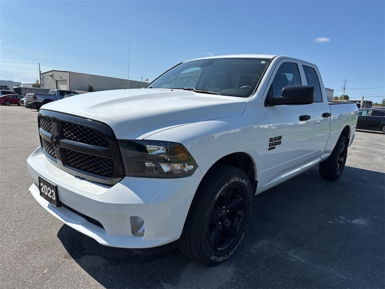 <b>Accident Free on Carfax Report, Remote Start, 20 Black Aluminum Wheels, Heated Seats,  Power Mirrors,  Rear Camera, Local Trade not a Rental, Non-Smoker, Fresh Oil Change, Certified! <br> <br></b><br>   Compare at $41371 - Kia of Timmins is just $39780! <br> <br>This 2023 Ram 1500 Classic is the truck to have, thanks to its incredible powertrain and a well-appointed interior. This 2023 Ram 1500 Classic is fresh on our lot in Timmins.<br> <br>The reasons why this Ram 1500 Classic stands above its well-respected competition are evident: uncompromising capability, proven commitment to safety and security, and state-of-the-art technology. From its muscular exterior to the well-trimmed interior, this 2023 Ram 1500 Classic is more than just a workhorse. Get the job done in comfort and style while getting a great value with this amazing full-size truck.<br> <br>This low mileage Quad Cab 4X4 pickup has just 41,400 km. Its White in colour. It has a 8 Speed Automatic transmission and is powered by a 305HP 3.6L V6 Cylinder Engine. <br> <br> Our 1500 Classics trim level is Express. This Ram 1500 Express features upgraded aluminum wheels, front fog lamps and USB connectivity, along with a great selection of standard features such as a wiring harness, heavy-duty suspension, cargo box lighting, and a locking tailgate. Additional features include heated and power adjustable side mirrors, UCconnect 3, cruise control, air conditioning, vinyl floor lining, and a rearview camera. This vehicle has been upgraded with the following features: Aluminum Wheels, Heavy Duty Suspension, Power Mirrors, Rear Camera, Air, Rear Air, Tilt.<br> To view the original window sticker for this vehicle view this <a href=http://www.chrysler.com/hostd/windowsticker/getWindowStickerPdf.do?vin=1C6RR7FG6PS551422 target=_blank>http://www.chrysler.com/hostd/windowsticker/getWindowStickerPdf.do?vin=1C6RR7FG6PS551422</a>. <br/><br> <br>To apply right now for financing use this link: <a href=https://www.kiaoftimmins.com/timmins-ontario-car-loan-application target=_blank>https://www.kiaoftimmins.com/timmins-ontario-car-loan-application</a><br> <br/>Buy this vehicle now for the lowest bi-weekly payment of <b>$294.88</b> with $0 down for 84 months @ 8.99% APR O.A.C. ( Plus applicable taxes - Plus applicable fees / Total Obligation of $53668 ). See dealer for details. <br><br>As a local, family owned and operated dealership we look to be your number one place to buy your new vehicle! Kia of Timmins has been serving a large community across northern Ontario since 2001 and focuses highly on customer satisfaction. Our #1 priority is to make you feel at home as soon as you step foot in our dealership. Family owned and operated, our business is in Timmins, Ontario the city with the heart of gold. Also positioned near many towns in which we service such as: South Porcupine, Porcupine, Gogama, Foleyet, Chapleau, Wawa, Hearst, Mattice, Kapuskasing, Moonbeam, Fauquier, Smooth Rock Falls, Moosonee, Moose Factory, Fort Albany, Kashechewan, Abitibi Canyon, Cochrane, Iroquois falls, Matheson, Ramore, Kenogami, Kirkland Lake, Englehart, Elk Lake, Earlton, New Liskeard, Temiskaming Shores and many more.We have a fresh selection of new & used vehicles for sale for you to choose from. If we dont have what you need, we can find it! All makes and models are within our reach including: Dodge, Chrysler, Jeep, Ram, Chevrolet, GMC, Ford, Honda, Toyota, Hyundai, Mitsubishi, Nissan, Lincoln, Mazda, Subaru, Volkswagen, Mini-vans, Trucks and SUVs.<br><br>We are located at 1285 Riverside Drive, Timmins, Ontario. Too far way? We deliver anywhere in Ontario and Quebec!<br><br>Come in for a visit, call 1-800-661-6907 to book a test drive or visit <a href=https://www.kiaoftimmins.com>www.kiaoftimmins.com</a> for complete details. All prices are plus HST and Licensing.<br><br>We look forward to helping you with all your automotive needs!<br><br> Come by and check out our fleet of 20+ used cars and trucks and 20+ new cars and trucks for sale in Timmins.  o~o
