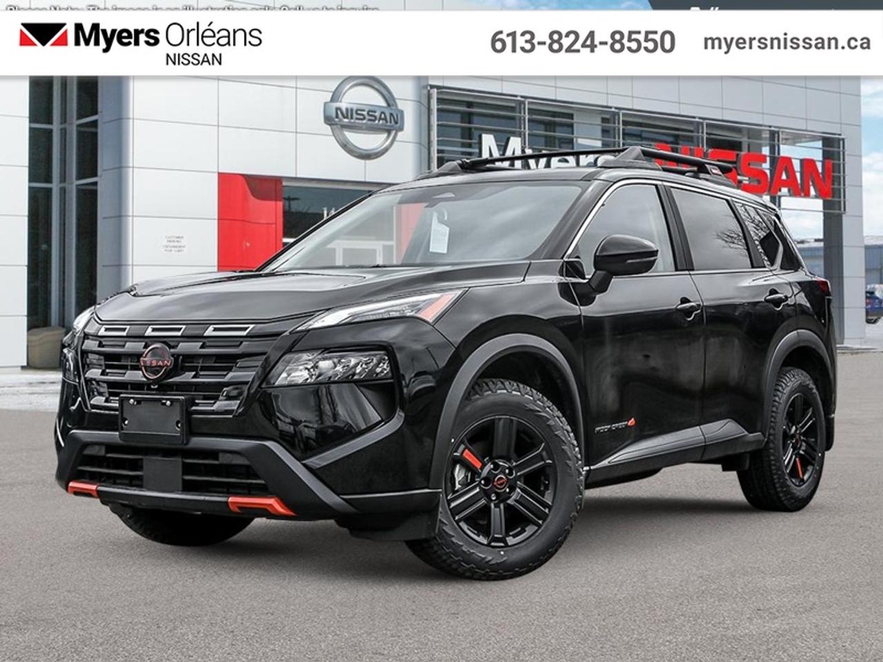 <b>Power Liftgate,  360 Camera,  Intelligent Cruise Control,  Heated Steering Wheel,  Remote Start!</b><br> <br> Capable of crossing over into every aspect of your life, this 2026 Rogue lets you stay focused on the adventure.<br> <br>Nissan was out for more than designing a good crossover in this 2026 Rogue. They were designing an experience. Whether your adventure takes you on a winding mountain path or finding the secrets within the city limits, this Rogue is up for it all. Spirited and refined with space for all your cargo and the biggest personalities, this Rogue is an easy choice for your next family vehicle.<br> <br>This Super Black SUV has an Automatic transmission and is powered by a 201HP 1.5L 3 Cylinder Engine. <br> <br> Our Rogues trim level is Rock Creek. Built for those who crave adventure and refinement in equal measure, this rugged SUV combines bold styling with practical capability. Its commanding exterior features black accents, roof rails and a power liftgate for rear cargo access. Inside, premium leatherette seats with contrast stitching and Rock Creek badging, heated front seats, and dual-zone automatic climate control create a comfortable, upscale atmosphere. The intuitive infotainment system includes an 8-inch touchscreen, Apple CarPlay, Android Auto, Wi-Fi hotspot, and NissanConnect Services for seamless connectivity. Smart features like remote start, Intelligent Cruise Control, and ProPILOT Assist make every drive easier, while advanced safety technologies including the Around View Monitor, Blind Spot Intervention, Intelligent Lane Intervention, and Collision Mitigation help ensure confidence on and off the road. This vehicle has been upgraded with the following features: Power Liftgate, 360 Camera, Intelligent Cruise Control, Heated Steering Wheel, Remote Start, Lane Departure Warning, Blind Spot Warning.<br><br> <br/>Total rebate of $5000 is reflected in the price. Credit includes $5,000 Non-Stackable Dollars for Cash Purchase only, available in lieu of subvented financing rates. Incentives expire 2026-08-31. See dealer for details. <br> <br> <br>LEASING:<br><br>Estimated Lease Payment: $559/m <br>Payment based on 1.9% lease financing for 48 months with $0 down payment on approved credit. Total obligation $26,871. Mileage allowance of 16,000 KM/year. Offer expires 2026-08-31.<br><br><br>We are proud to regularly serve our clients and ready to help you find the right car that fits your needs, your wants, and your budget.And, of course, were always happy to answer any of your questions.Proudly supporting Ottawa, Orleans, Vanier, Barrhaven, Kanata, Nepean, Stittsville, Carp, Dunrobin, Kemptville, Westboro, Cumberland, Rockland, Embrun , Casselman , Limoges, Crysler and beyond! Call us at (613) 824-8550 or use the Get More Info button for more information. Please see dealer for details. The vehicle may not be exactly as shown. The selling price includes all fees, licensing & taxes are extra. OMVIC licensed.Find out why Myers Orleans Nissan is Ottawas number one rated Nissan dealership for customer satisfaction! We take pride in offering our clients exceptional bilingual customer service throughout our sales, service and parts departments. Located just off highway 174 at the Jean DÀrc exit, in the Orleans Auto Mall, we have a huge selection of New vehicles and our professional team will help you find the Nissan that fits both your lifestyle and budget. And if we dont have it here, we will find it or you! Visit or call us today.<br> Come by and check out our fleet of 30+ used cars and trucks and 110+ new cars and trucks for sale in Orleans.  o~o