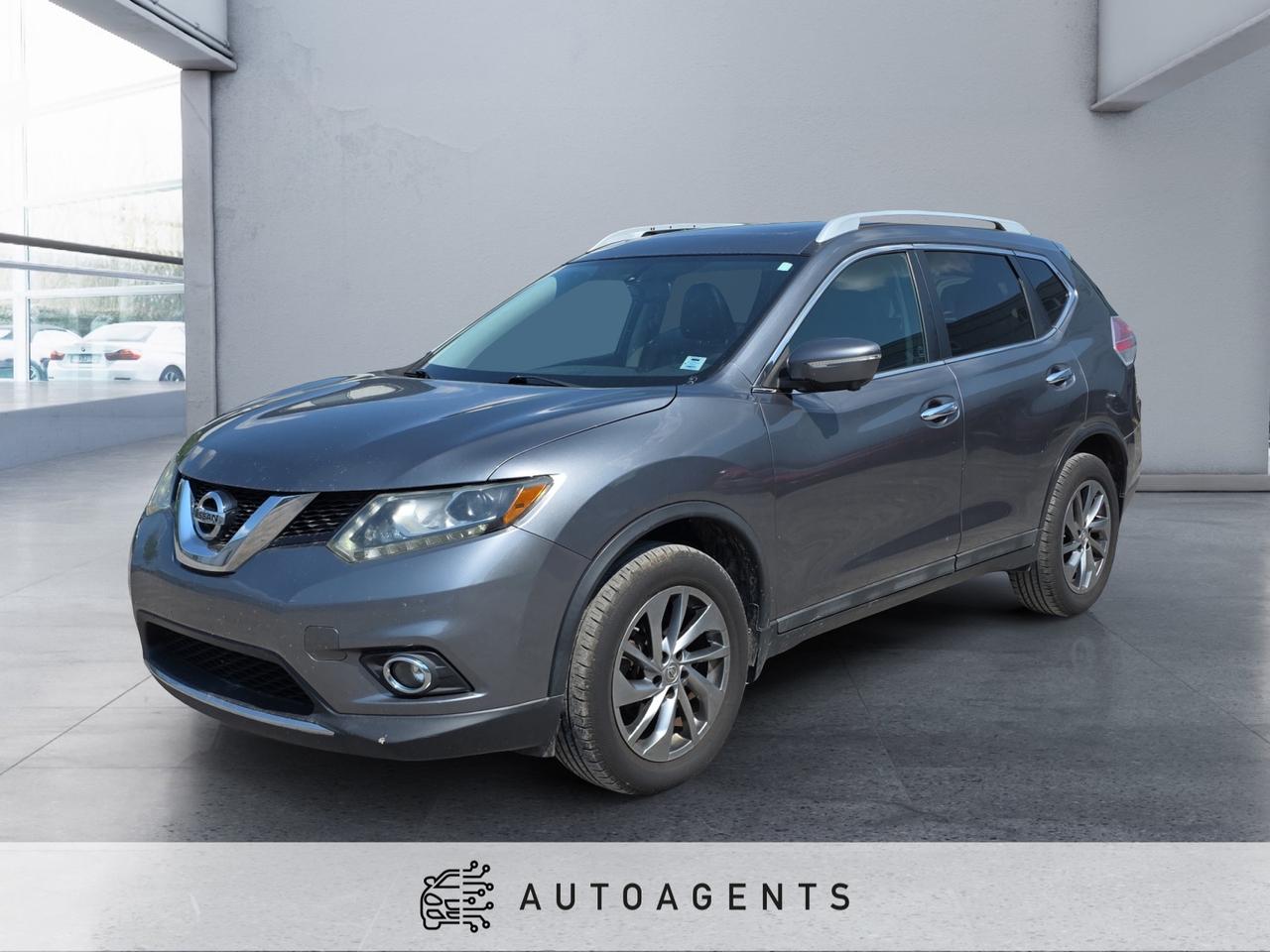 <p><strong>Key Features & Equipment:</strong></p><ul data-spread=false><li>2.5L DOHC 4-Cylinder Engine</li><li>Xtronic CVT Automatic Transmission</li><li>Intelligent All-Wheel Drive (AWD)</li><li>Eco Mode</li><li>Hill Start Assist</li><li>18-Inch Aluminum Alloy Wheels</li><li>LED Daytime Running Lights</li><li>Automatic Halogen Headlights</li><li>Fog Lights</li><li>Power Liftgate</li><li>Power Panoramic Moonroof</li><li>Roof Rails</li><li>Heated Power Exterior Mirrors with Integrated Turn Signals</li><li>Chrome Exterior Accents</li><li>Rear Privacy Glass</li><li>Rear Spoiler</li><li>Variable Intermittent Windshield Wipers</li></ul><p><strong>Interior & Comfort</strong></p><ul data-spread=false><li>Leather-Appointed Seating</li><li>Heated Front Seats</li><li>Power Drivers Seat with Power Lumbar Support</li><li>Heated Leather-Wrapped Steering Wheel</li><li>Dual-Zone Automatic Climate Control</li><li>Remote Engine Start</li><li>Intelligent Key with Push-Button Start</li><li>Power Windows & Door Locks</li><li>Tilt & Telescopic Steering Wheel</li><li>Auto-Dimming Rearview Mirror</li><li>Divide-N-Hide Cargo Storage System</li><li>60/40 Split-Folding Rear Seats</li><li>Rear Seat Air Vents</li><li>Cargo Cover</li></ul><p><strong>Technology & Entertainment</strong></p><ul data-spread=false><li>NissanConnect Navigation System</li><li>7-Inch Colour Touchscreen Display</li><li>Navigation with Voice Recognition</li><li>Around View Monitor (360 Camera System)</li><li>Rearview Backup Camera</li><li>Bluetooth Hands-Free Phone System</li><li>Bluetooth Audio Streaming</li><li>Bose Premium Audio System with 9 Speakers</li><li>SiriusXM Satellite Radio</li><li>AM/FM/CD Audio System</li><li>USB & Auxiliary Inputs</li><li>Steering Wheel Mounted Audio & Cruise Controls</li></ul><p><strong>Safety & Driver Assistance</strong></p><ul data-spread=false><li>Blind Spot Warning</li><li>Lane Departure Warning</li><li>Moving Object Detection</li><li>Forward Collision Warning</li><li>Tire Pressure Monitoring System</li><li>Vehicle Dynamic Control</li><li>Traction Control System</li><li>Anti-Lock Braking System (ABS)</li><li>Electronic Brake Force Distribution</li><li>Brake Assist</li><li>Hill Start Assist</li><li>Advanced Airbag System</li><li>LATCH Child Seat Anchors</li><li>Rear Child Safety Door Locks</li></ul><p><p></p></p><p><span>Experience comfort, versatility, and all-weather confidence in this 2015 Nissan Rogue SL AWD. As the top-of-the-line trim, the Rogue SL offers premium features, advanced technology, and exceptional fuel efficiency, making it the perfect SUV for daily commuting, family adventures, and weekend road trips. </span><span>Combining premium amenities, intelligent safety technology, and Nissans proven Intelligent AWD system, this 2015 Rogue SL delivers a comfortable, capable, and confidence-inspiring driving experience in every season.</span></p>