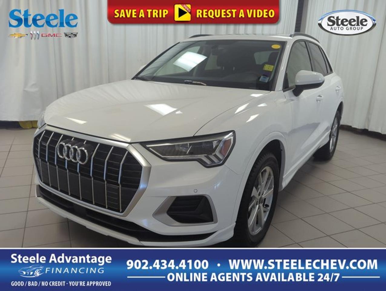 Discover premium compact SUV comfort in this used 2025 Audi Q3 Base, now available at Steele Chevrolet Buick GMC in Dartmouth. With 33,961 km, four doors, automatic transmission, and Audi quattro all-wheel drive, this Q3 Base blends confident year-round traction with upscale design and practical everyday use.Powered by a 2.0-litre intercooled turbocharged four-cylinder gas engine, this 2025 Audi Q3 Base delivers smooth response for city travel and highway cruising alike. Its refined road manners, elevated driving position, and tidy footprint make it a smart fit for drivers who want luxury SUV versatility without excess size.FEATURES OF THE Q3 Basequattro all-wheel drive for added tractionTurbocharged 2.0-litre four-cylinder gas engineAutomatic transmission for smooth daily drivingFour-door SUV practicality with premium feelADVANCED SAFETY FEATURESAll-wheel traction supports changing road conditionsElevated seating helps improve outward visibilityFour-door design aids safer passenger entrySolid body structure supports occupant confidencePERFORMANCE AND EFFICIENCY2.0-litre turbo engine delivers lively responseAutomatic transmission supports smooth power deliveryquattro system adds confident four-season handlingCompact SUV size helps urban manoeuvrabilityCOMFORT AND CONVENIENCEFour doors allow easy cabin accessCompact shape suits parking in townRaised ride height eases daily entryPremium cabin design feels refined throughoutTECHNOLOGY AND CONNECTIVITYDriver-focused layout keeps controls within reachClear instrumentation supports easy monitoringAutomatic transmission simplifies stop-and-go travelModern Audi design emphasizes intuitive operationCARGO SPACERear cargo area suits daily errandsSUV body style adds useful flexibilityFlat load floor helps pack essentialsCompact exterior still offers practical storageWHAT OTHER OWNERS LIKEConfident all-wheel drive in poor weatherSmooth turbo power for everyday drivingEasy-to-park size with upscale feelQuiet, refined ride for daily commutesThis used 2025 Audi Q3 Base stands out with the balance many shoppers want in a premium SUV. It is easy to drive, simple to place in traffic, and well suited to life in Dartmouth and across Atlantic Canada. The automatic transmission keeps every trip relaxed, while the turbocharged engine gives this Q3 Base the energy needed for merging, passing, and climbing with ease.Audis quattro all-wheel drive system is one of the key reasons this SUV remains so appealing. For drivers facing wet roads, slush, changing seasons, or long highway stretches, the added traction can make daily travel feel more composed. In a compact luxury SUV, that extra confidence is a major benefit.The 2025 Audi Q3 Base also offers the kind of versatility that suits many lifestyles. Its four-door layout makes it easy for passengers to get in and out, while the cargo area is ready for groceries, sports gear, work bags, or weekend items. The raised seating position helps with visibility and gives the cabin an open, commanding feel.Inside, the overall design reflects the clean and modern character expected from Audi. The layout is built around the driver, with a refined atmosphere that supports both short commutes and longer trips. This Q3 Base feels polished on the road and practical in daily use, which is exactly what many buyers seek in a compact premium SUV.For anyone shopping Steele Chevrolet Buick GMC in Dartmouth for a used luxury SUV with turbo power, all-wheel drive confidence, and everyday usability, this 2025 Audi Q3 Base deserves a close look.This 2025 Audi Q3 Bases VIN is: WA1AUCF30S1079690 .