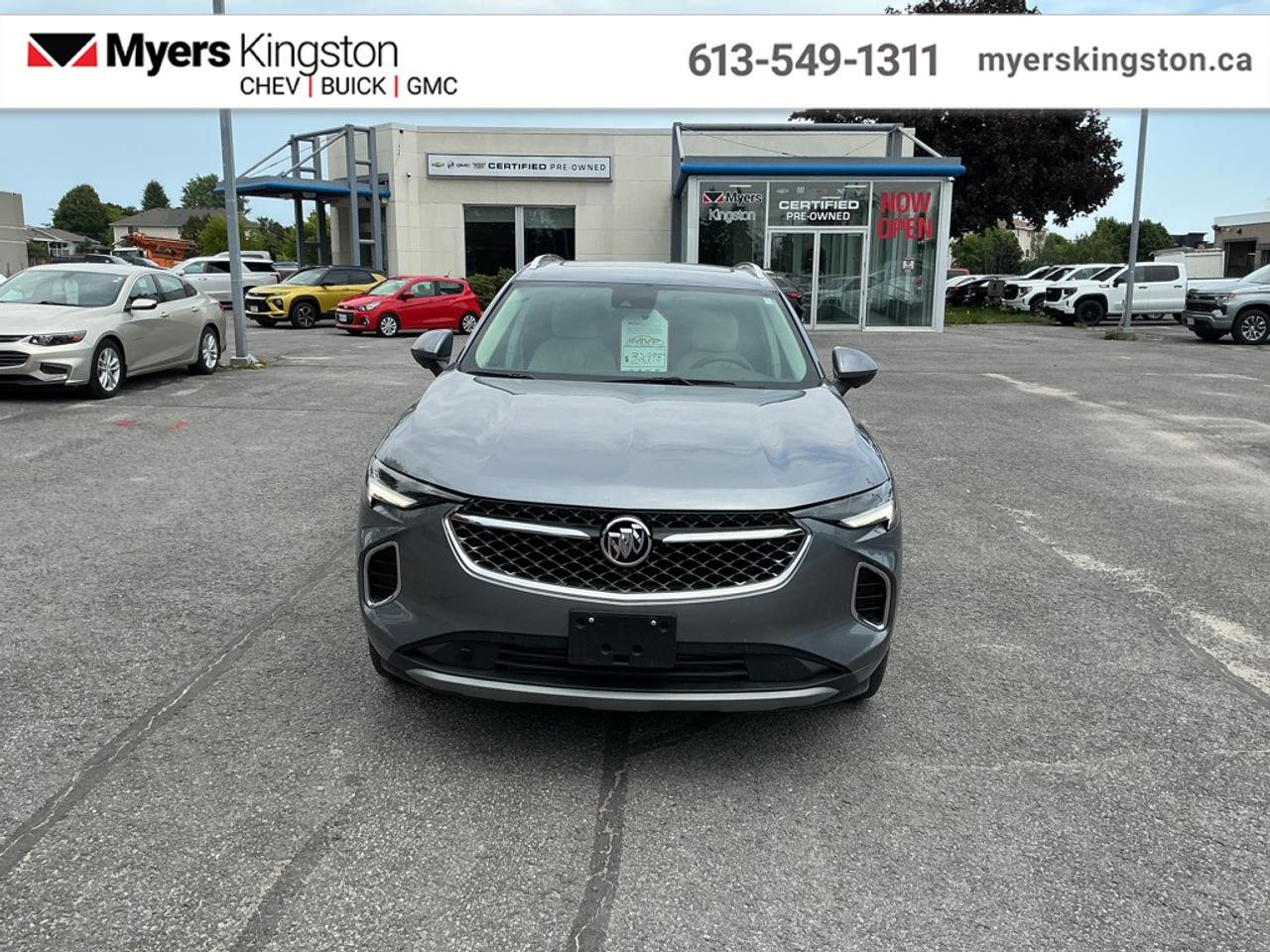 <b>Low Mileage, Sunroof,  Navigation,  Bose Premium Sound,  Wireless Charging,  Leather Seats!</b><br> <br> This Buick Envision combines a practical size with a long list of standard features that make it a value-packed SUV worth considering. This 2022 Buick Envision is fresh on our lot in Kingston.<br> <br>Your sense of luxury has been set in motion with this 2022 Buick Envision. Responsive performance, intelligent innovations, and a thoughtfully crafted interior ensure that this Envision is a joy to drive, and a joy to share. For the next step in luxury crossovers, look no further than this 2022 Buick Envision.<br> <br>This low mileage SUV has just 18,819 km. Its nice in colour. It has an Automatic transmission and is powered by a 228HP 2.0L 4 Cylinder Engine. <br> <br> Our Envisions trim level is Avenir. Designed to inspire, this top of the line Envision Avenir adds premium leather seats, a power sunroof, heads up display, blind spot monitoring with lane change alert, exclusive aluminum wheels and power front seats. Additional features include a modern infotainment system complete with an 10.2 inch touchscreen, navigation, wireless Apple CarPlay and Android Auto capability, SiriusXM, wireless device charging, and a Bose premium audio system. This luxurious crossover also comes equipped with remote start, 4G WiFi, active noise cancellation, Buick Connected Access with OnStar capability, dual zone climate control, a leather steering wheel with audio and cruise controls, ambient interior lighting, one touch flat folding rear seat, Teen Driver technology and much more! This vehicle has been upgraded with the following features: Sunroof, Navigation, Bose Premium Sound, Wireless Charging, Leather Seats, Head Up Display, Blind Spot Monitoring.<br> <br>To apply right now for financing use this link: <a href=https://www.taylorautomall.com/finance/apply-for-financing/ target=_blank>https://www.taylorautomall.com/finance/apply-for-financing/</a><br> <br/>Buy this vehicle now for the lowest bi-weekly payment of <b>$222.74</b> with $0 down for 96 months @ 8.99% APR O.A.C. ( Plus applicable taxes - Plus applicable fees ). See dealer for details. <br><br>For more information, please call any of our knowledgeable used vehicle staff at (613) 549-1311!<br><br> Come by and check out our fleet of 50+ used cars and trucks and 180+ new cars and trucks for sale in Kingston.  o~o