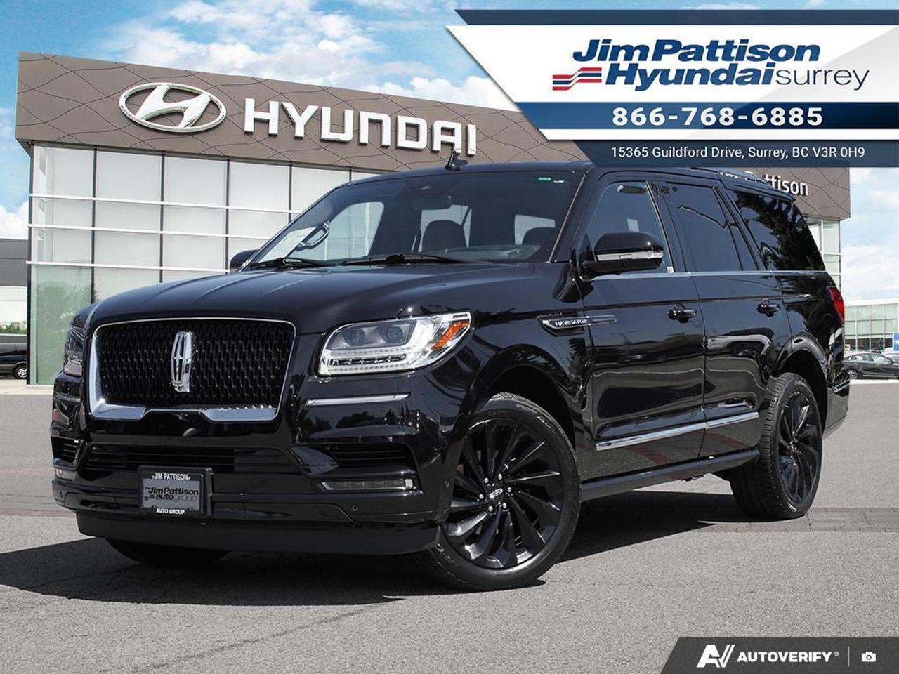 The 2021 Lincoln Navigator Reserve delivers first-class luxury, commanding performance, and exceptional versatility in one full-size premium SUV. Powered by a 3.5L twin-turbocharged EcoBoost&reg; V6, paired with a smooth 10-speed automatic transmission and 4WD, the Navigator offers effortless acceleration, confident towing capability, and a refined driving experience.

Inside, the spacious cabin showcases premium craftsmanship with leather-appointed seating, genuine wood trim, and advanced technology designed to keep every passenger comfortable. Whether youre transporting the family or heading out on a road trip, the Navigator Reserve delivers luxury without compromise.

Key Features include 22-Inch Premium Aluminum Wheels, Panoramic Sunroof, Premium Leather Seating Surfaces, Heated & Ventilated Front Seats, Heated Second-Row Seats, 24-Way Power Front Seats with Memory, Heated Leather-Wrapped Steering Wheel, Power Running Boards, Power-Folding Second & Third-Row Seats, Hands-Free Power Liftgate, SYNC&reg; 3 Infotainment System with 10-Inch Touchscreen, Navigation System, Apple CarPlay & Android Auto, Wireless Phone Charging, Premium Audio System, Tri-Zone Automatic Climate Control, 360-Degree Camera, Adaptive Cruise Control, Blind Spot Information System with Cross-Traffic Alert, Lane Keeping System, Pre-Collision Assist with Automatic Emergency Braking, Front & Rear Parking Sensors, Active Park Assist, Remote Start, Keyless Entry with Push-Button StartAll of our pre-owned vehicles come with our OWNER PROTECTION PLAN for your peace of mind! This will include a 30 day power train guarantee, Car Proof vehicle history report, Detailed cosmetic reconditioning, comprehensive mechanical and safety inspection, 14 day owner exchange program (subject to terms and conditions, see dealership for details) AND a lien free guarantee. http://www.jpautogroup.com/owner-protection-plan.htm 
 
You will also receive lube, oil and filter service for ONLY $9.95 within 6 months of purchase or 6000 KM PLUS complimentary Oil and Filter service and a Comprehensive Inspection after 12 months or 20,000 KM following purchase. 
 
Purchasing a Pre-Owned vehicle has never been better CALL TODAY! Jim Pattison Hyundai Surrey 1-866-768-6885 
 
  
 
FINANCING AVAILABLE 
 
***GOOD CREDIT BAD CREDIT ALL WELCOME*** ALL VEHICLES SAFETY CHECKED. CALL JIM PATTISON HYUNDAI

Price includes dealer administration fee ($595) and VSA transaction levy ($10). Finance placement fee ($595) if applicable, GST and PST are additional. D#10977