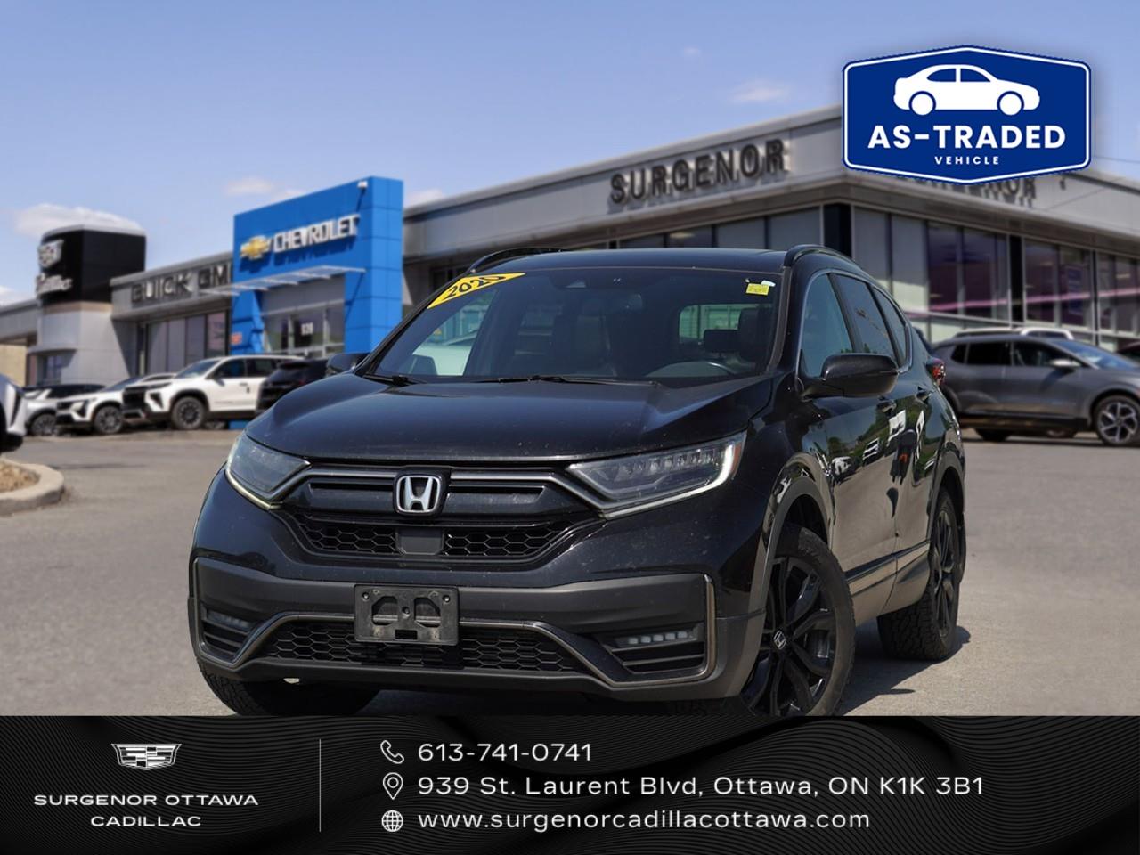 <p>Experience the sophistication of the 2020 Honda CR-V Black Edition AWD in striking black, designed for confident handling. With its robust all-wheel drive and smooth automatic transmission, this SUV delivers elegance and power on every drive.</p><p>The exterior boasts an impressive black finish, complemented by heated mirrors and a stylish leatherette and piano black gear shifter. Inside, enjoy the opulent comfort of black leather seats, a leather steering wheel, and heated front and rear seats for added luxury.</p><p>Advanced technology meets unmatched safety with adaptive cruise control, lane assist, and a backup camera. Engage with a highly intuitive navigation system, satellite radio, and smart device integration for a seamless driving experience. Enjoy the modern conveniences of a sunroof, power windows, and remote start for added accessibility and comfort.</p><p>Perfect for families and adventure enthusiasts who appreciate style and functionality, the Honda CR-V Black Edition offers a harmonious blend of luxury and practicality. Reach out to Surgenor Chevrolet Buick GMC Cadillac today for more information and make this extraordinary vehicle yours!</p>