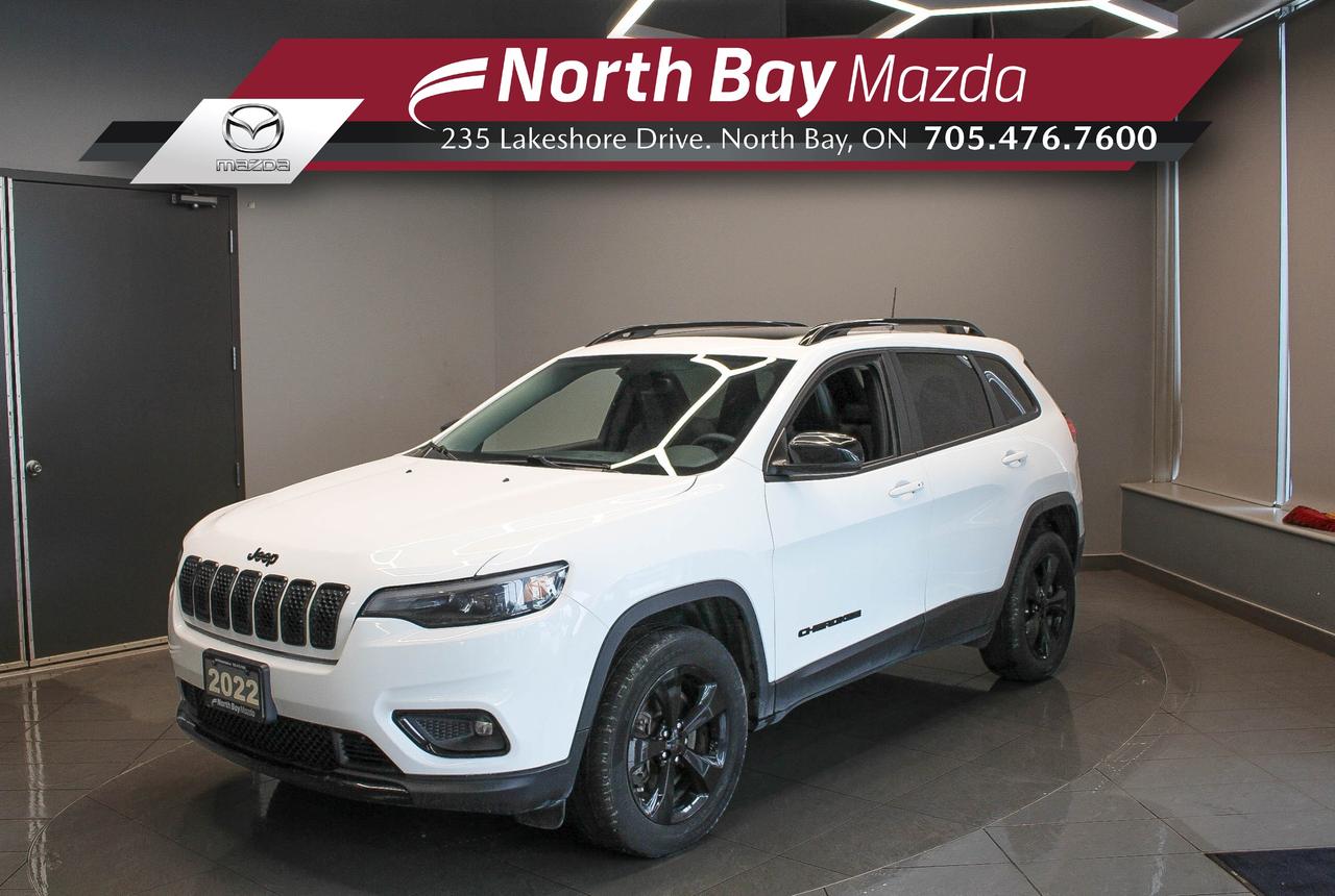 The 2022 Jeep Cherokee Altitude blends bold styling with the everyday versatility that makes it easy to fit into almost any lifestyle. Whether youre navigating city streets, commuting through changing seasons, or heading out for a weekend escape, it delivers a comfortable ride with the confidence of Jeep capability. FEATURES: 4X4, leather-trimmed seating, heated front seats, heated steering wheel, Apple CarPlay and Android Auto, touchscreen infotainment system, backup camera, Bluetooth connectivity, dual-zone automatic climate control, adaptive cruise control, push-button start, keyless entry, roof rails, clean Carfax!

Why Youll Want to Buy from North Bay Mazda? *The Clubhouse Commitment Pre-Owned Vehicle Program provides you with additional coverage for things such as the 3-year Tire and Rim Coverage, The Clubhouse Powertrain Warranty, coverage for The Little Things like battery, wiper, and bulb replacement, 3- year anti-theft protection to give you the ultimate peace of mind when purchasing a pre-owned vehicle. Clubhouse Commitment is an optional coverage which 
can be purchased at time of sale for a $699 value. Pre-Owned Vehicle purchases are subject to 
an adjusted price when purchasing with cash. You are eligible for Finance Pricing with a maximum down payment of 15% of listed finance price. Contact us for more details. * Our certified vehicles go through a 120-point Clubhouse Certified Used Vehicle Inspection, and we will provide the CarFax vehicle history documents as well as any available service history. * We competitively price our vehicles below the market average which means that we have already done all the market research for you. Rest assured that you are getting the best deal possible. * We have automotive financial experts who are experienced in dealing with all levels of credit challenges. We also work with all major banks and third-party lenders daily so we are confident that we can get you the best rate available. * As a premier New and Pre-Owned vehicle 
dealership, we pride ourselves on a superior customer experience and a lifetime of customer care. We are conveniently located at 235 Lakeshore Drive, in North Bay, Ontario. If you cant make it to us, we can accommodate you! Call us today at 705-476-7600 to come in and see this vehicle!