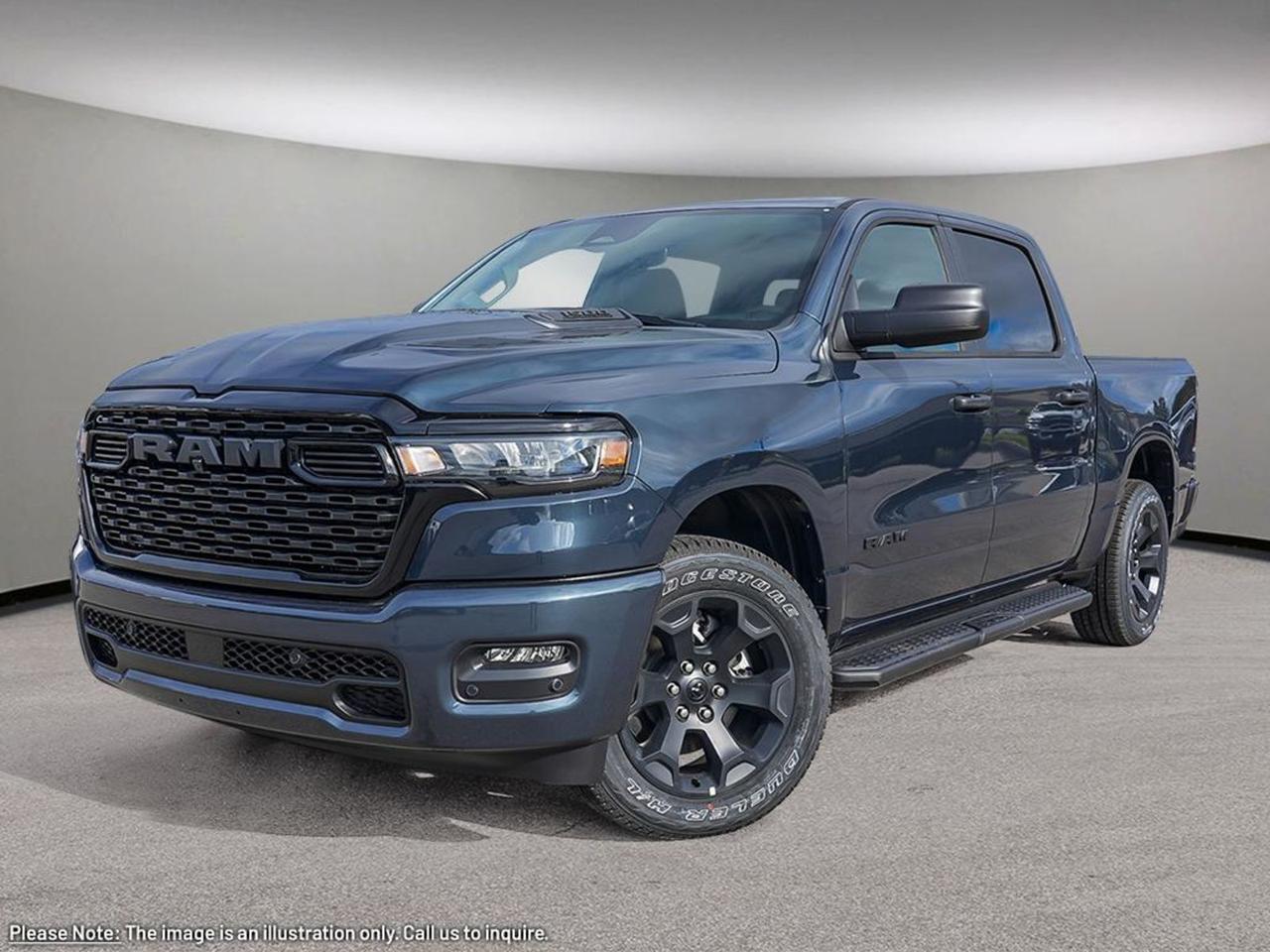 Introducing the 2026 Ram 1500 Express 4x4 Crew Cab in striking Blue with sleek Black interior  a perfect blend of power, utility, and technology. Powered by a robust 3.0L I6 Hurricane Twin Turbo engine paired with an 8-speed automatic transmission, this truck delivers impressive towing capability and confident off-road performance.Enjoy comfort and convenience with cloth high-back front bucket seats, a rear power sliding window, and smart storage solutions including second-row in-floor bins. The Uconnect 5 system with an 8.4 touchscreen keeps you connected, while advanced features like Trailer Brake Control and Black MOPAR Tubular Side Steps support every adventure.With premium touches like LED fog lamps, heated exterior mirrors, and a black sport hood, the Express blends rugged style with practicality. Safety and control are paramount, featuring electronic stability control, adaptive cruise control, and comprehensive airbag coverage.Ready for work or weekend, the 2026 Ram 1500 Express 4x4 is engineered to perform in all conditions. Call us at 888-539-7474 to schedule your test drive today and experience capability thats built to last!PRICING ADVERTISED IS REFLECTING THE CASH INCENTIVE AND CANNOT BE STACKED WITHLOW-RATEFINANCING, PRICING ADVERTISED CAN BE FINANCED. REACH OUT TO THE SALES TEAM TO GET YOUR QUOTE TAILORED TO HOW YOU WOULD LIKE TO BUYCALL AURORA DODGE NOW AT867-873-4222