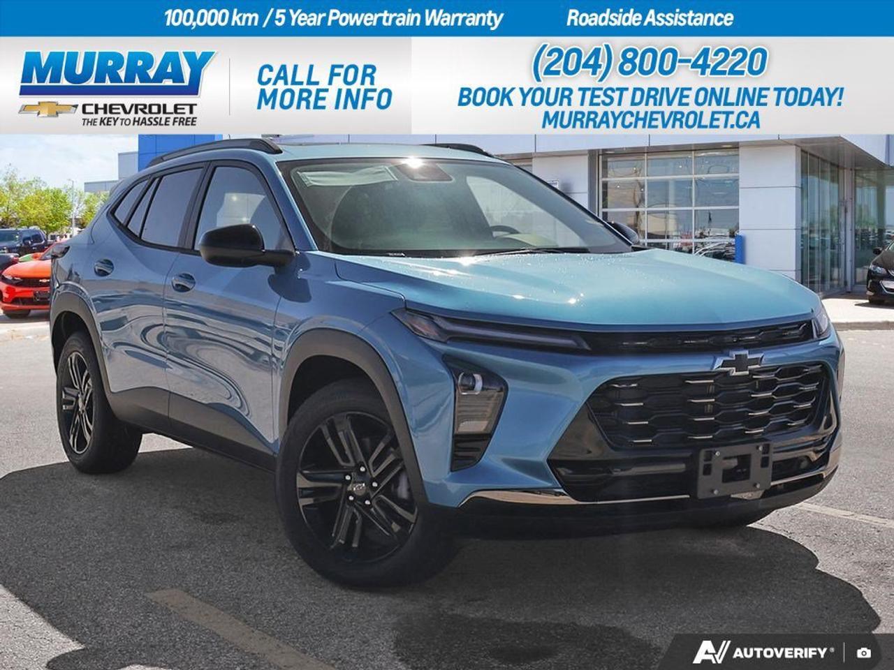 *SUNROOF PACKAGE* *ENGINE BLOCK HEATER* *MARINA BLUE METALLIC*  Experience the dynamic performance of the 2026 Chevrolet Trax ACTIV, a sport utility designed for city life in Winnipeg. Command the road with its ECOTEC 1.2L Turbocharged Gas 3-Cylinder engine, delivering 137 hp with precision and efficiency. The smooth 6-speed automatic transmission ensures a seamless driving experience, making every journey an enjoyable one.  Step inside and enjoy the luxurious comfort of Jet Black seats with Artemis accents, complete with premium synthetic materials. The advanced technology suite includes adaptive cruise control, lane keeping assist, and a blind spot monitor, ensuring safety and convenience at every turn.  Whether youre navigating busy streets or open highways, the Trax provides exceptional versatility and style, finished in the striking Marina Blue Metallic. Stay connected with smart device integration and enjoy the peace of mind offered by the comprehensive security system and rear parking aid. Make this new Trax your own and elevate your daily drive.  Dealer Permit #1740