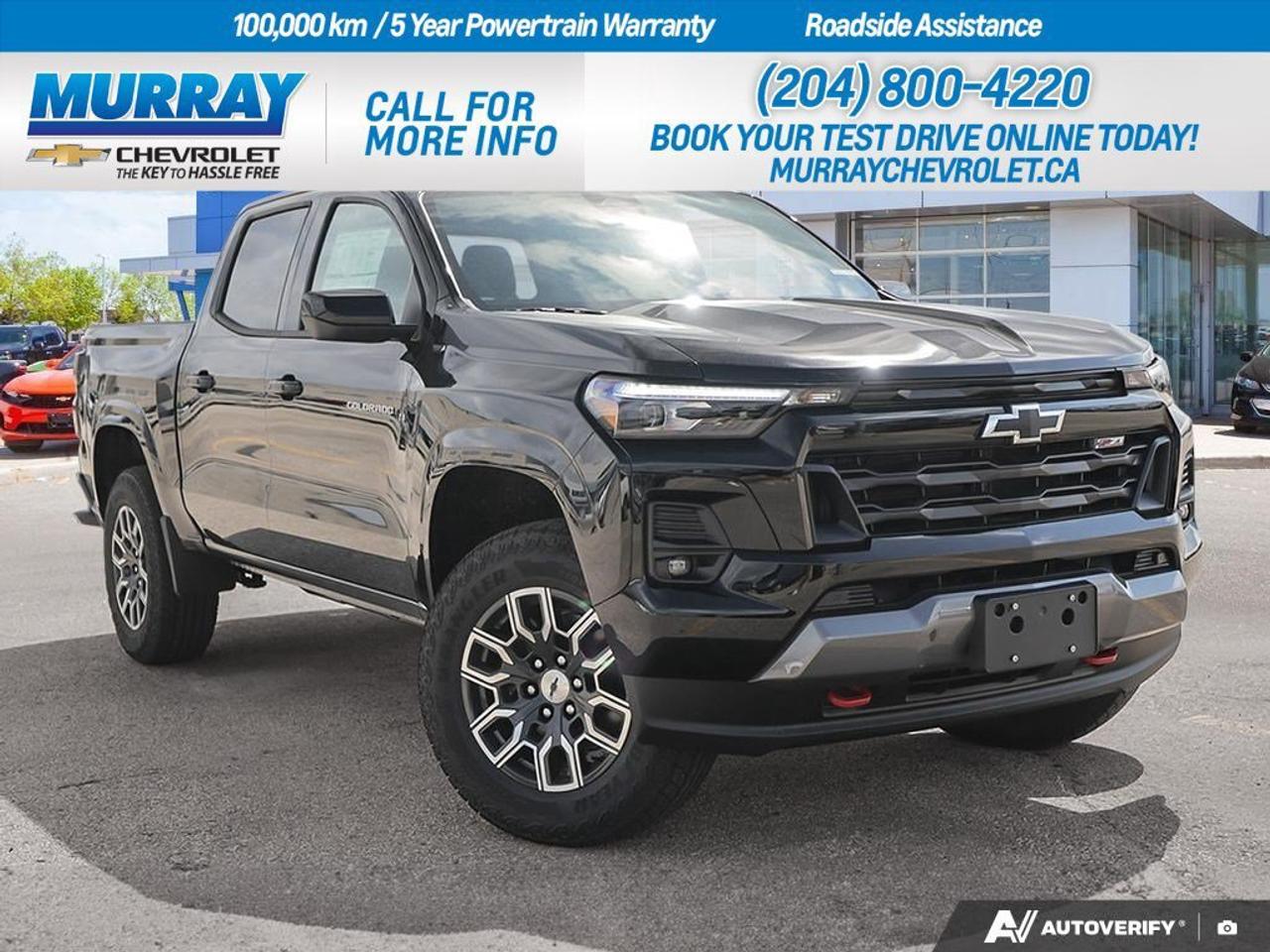 * Jet Black/Adrenaline Red Cloth/Evotex Seat Trim * * Engine Block Heater * * All-Weather Floor Liner *  Step into the future with the sleek 2026 Chevrolet Colorado 4WD Z71, a vehicle that makes every journey an adventure. This Crew Cab Pickup in vibrant black is designed to impress with its bold aesthetics and practical features. The Turbocharged Gas I4 2.7L engine, generating an impressive 310 horsepower and 430 lb-ft of torque, ensures that power and performance are at your fingertips. Coupled with an 8-speed automatic transmission, this truck provides a smooth and responsive driving experience, whether youre navigating city streets or tackling rugged trails.  Inside, the Colorado offers a luxurious ambiance with Jet Black/Adrenaline Red Cloth/Evotex seats, ensuring every ride is as comfortable as it is stylish. The all-weather floor liner, complete with the Chevrolet logo, adds a touch of practicality, keeping the interior clean and protected against the elements. The advanced safety features, including Front Collision Mitigation, Blind Spot Monitor, and Lane Keeping Assist, offer peace of mind as you drive through the bustling streets of Winnipeg.  Stay connected and entertained on the go with the integrated Bluetooth Connection and WiFi Hotspot, while features like Keyless Start and Remote Engine Start add convenience to your daily routine. This Colorado is not just a vehicle; its a testament to Chevrolets dedication to innovation and excellence.  Dealer Permit #1740
