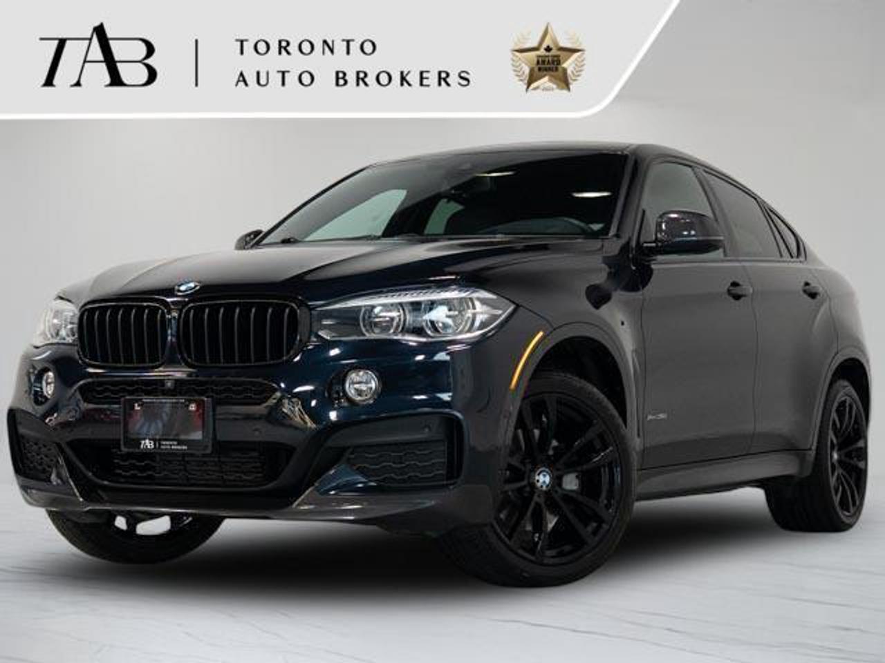 This 2019 BMW X6 xDrive35i is a local Ontario vehicle with a clean Carfax report, combining the versatility of a luxury SUV with the sleek styling and dynamic performance of a coupe. Powered by a turbocharged 3.0L inline-six engine, the X6 delivers smooth acceleration, confident handling, and the all-weather capability of BMWs renowned xDrive all-wheel drive system. Equipped with the desirable M Sport Package, Head-Up Display, and a Harman Kardon premium sound system, this X6 offers an exceptional blend of performance, comfort, and advanced technology.

Key Features:

3.0L TwinPower Turbo Inline-6 Engine (300 HP)
xDrive Intelligent All-Wheel Drive (AWD)
M Sport Package
20-Inch M Sport Alloy Wheels
Head-Up Display (HUD)
Harman Kardon Premium Surround Sound System
Premium Leather Interior
Heated Power Front Seats with Driver Memory
Navigation System
Apple CarPlay Compatibility
Dual-Zone Automatic Climate Control
Power Glass Sunroof


NOW OFFERING 3 MONTH DEFERRED FINANCING PAYMENTS ON APPROVED CREDIT. 

WE OFFER THE BEST FINANCE RATES, AND DONT CHARGE ANY FINANCING FEE

Looking for a top-rated pre-owned luxury car dealership in the GTA? Look no further than Toronto Auto Brokers (TAB)! Were proud to have won multiple awards, including the 2024 AutoTrader Best Priced Dealer, the 2026 Best in Business award, the 2025 CarGurus Award, the 2026 Top Choice Award, the 2026 Dealer Rater Consumer Satisfaction Award, the 2026 Canadian Choice Award, the 2026 Three Best Rated Dealer Award, and many more!

With 30 years of experience serving the Greater Toronto Area, TAB is a respected and trusted name in the pre-owned luxury car industry. Our 30,000 sq.Ft indoor showroom is home to a wide range of luxury vehicles from top brands like BMW, Mercedes-Benz, Audi, Porsche, Land Rover, Jaguar, Aston Martin, Bentley, Maserati, and more. And we dont just serve the GTA, were proud to offer our services to all cities in Canada, including Vancouver, Montreal, Calgary, Edmonton, Winnipeg, Saskatchewan, Halifax, and more.

At TAB, were committed to providing a no-pressure environment and honest work ethics. As a family-owned and operated business, we treat every customer like family and ensure that every interaction is a positive one. Come experience the TAB Lifestyle at its truest form, luxury car buying has never been more enjoyable and exciting!

We offer a variety of services to make your purchase experience as easy and stress-free as possible. From competitive and simple financing and leasing options to extended warranties, aftermarket services, and full history reports on every vehicle, we have everything you need to make an informed decision. We welcome every trade, even if youre just looking to sell your car without buying, and when it comes to financing or leasing, we offer same day approvals, with access to over 50 lenders, including all of the banks in Canada. Feel free to check out your own Equifax credit score without affecting your credit score, simply click on the Equifax tab above and see if you qualify.


Call us today or visit our website to learn more about our inventory and services. And remember, all prices exclude applicable taxes and licensing, and vehicles can be certified at an additional cost of $999.