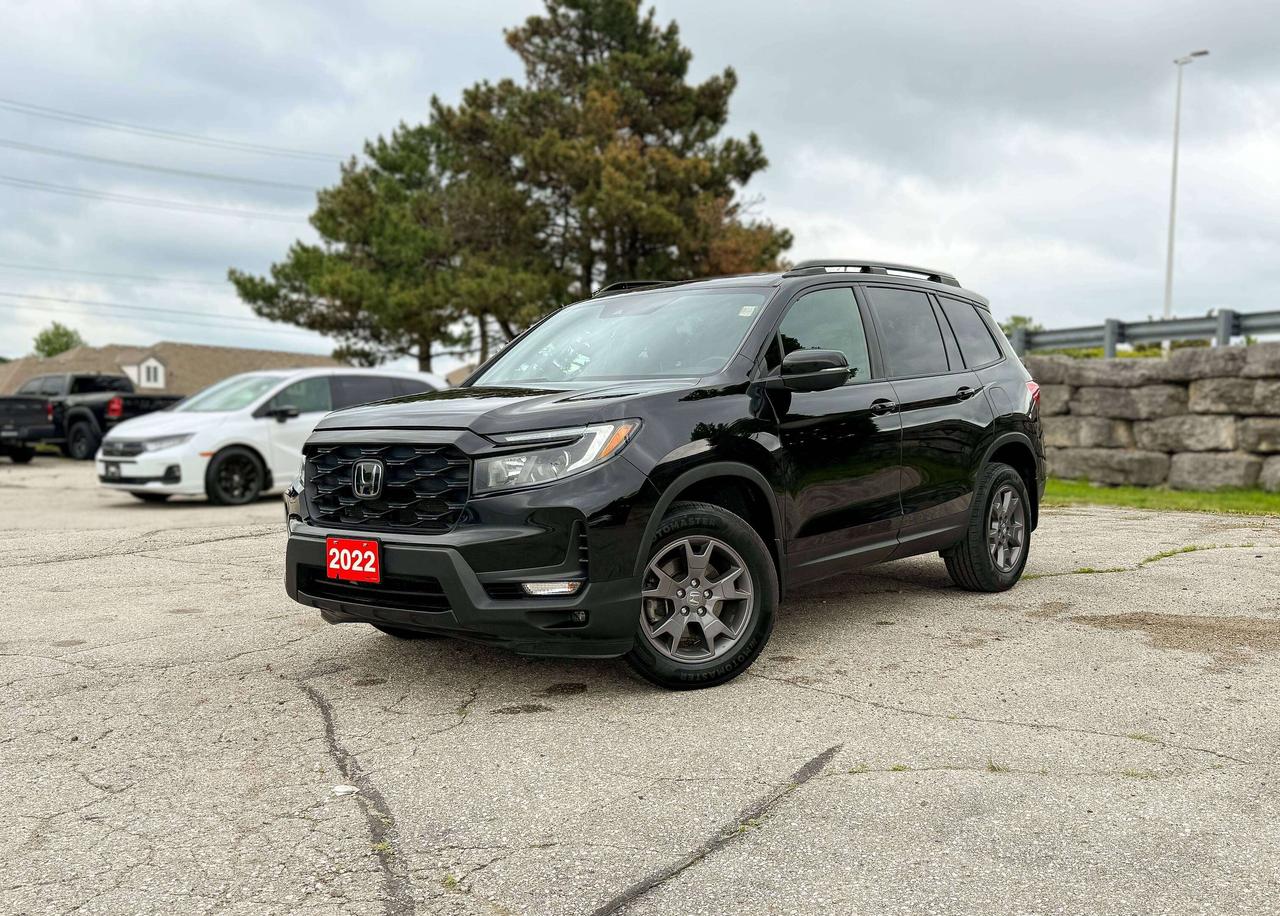 SUNROOF, BLUETOOTH, HEATED SEATS, LANE KEEP, REMOTE START AND MORE !!!

Strong and sophisticated, our One Owner, Accident-Free 2022 Honda Passport Sport AWD in Crystal Black Pearl is engineered to arrive in style! Powered by a robust 3.5 Litre V6 that delivers 280hp connected to an advanced 9 Speed Automatic transmission for confident passing and towing performance. This All Wheel Drive SUV achieves approximately 9.8L/100km on the highway and is impressively capable right out of the box with a standard traction-management system. Setting the tone for design are LED lighting, fog lamps, power mirrors, a power sunroof, and eye-popping 20-inch gloss-black alloy wheels that look custom-made for our Passport.

The Sport cabin is one of the biggest in the class, so youll have room for five people and their gear at the same time. Everyone travels in comfort, too, thanks to cloth heated front seats, tri-zone automatic climate control, and a seven-speaker audio system. An 8-inch touchscreen, Android Auto&reg;/Apple CarPlay&reg;, Bluetooth&reg;, a digital speedometer, and a multi-angle review camera are also on board to make your life easier. 

Honda then uses both brains and brawn for passenger protection, combining a reinforced light-duty truck body with Sensing technology such as automatic emergency braking, adaptive cruise control, and lane-keeping assistance. Rugged and refined, our Passport Sport redefines the modern family SUV! Save this Page and Call for Availability. We Know You Will Enjoy Your Test Drive Towards Ownership! 

Bustard Chrysler prides ourselves on our expansive used car inventory. We have over 100 pre-owned units in stock of all makes and models, with the largest selection of pre-owned Chrysler, Dodge, Jeep, and RAM products in the tri-cities. Our used inventory is hand-selected and we only sell the best vehicles, for a fair price. We use a market-based pricing system so that you can be confident youre getting the best deal. With over 25 years of financing experience, our team is committed to getting you approved - whether you have good credit, bad credit, or no credit! We strive to be 100% transparent, and we stand behind the products we sell. For your peace of mind, we offer a 3 day/250 km exchange as well as a 30-day limited warranty on all certified used vehicles.