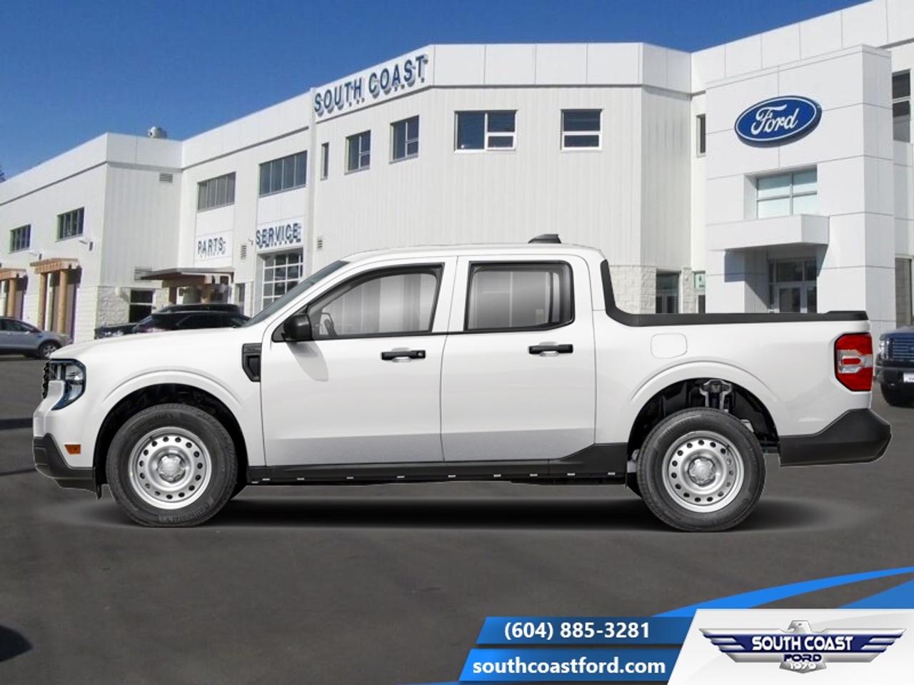 <b>Tow Package!</b><br> <br> The 2026 Ford Maverick delivers compact utility, bold styling and versatile capability in a pickup built for modern life.<br> <br>The 2026 Ford Maverick balances the utility of a pickup with the size and maneuverability tailored for daily use and light-duty tasks. Inside, the cabin features thoughtful materials, simple modern tech and seating designed to support every passenger comfortably. With its versatile footprint, confident styling and Fords reputation for dependability, the Maverick stands out as a smart choice for lifestyle-driven truck buyers.<br> <br>This Oxford White Crew Cab 4X4 pickup has a CVT transmission and is powered by a 191HP 2.5L 4 Cylinder Engine. <br> <br> Our Mavericks trim level is XL. This hybrid pickup blends efficiency and versatility, pairing a lithium-ion battery with regenerative braking and a 1,400 lb maximum payload to handle both daily drives and demanding tasks with ease. Inside, it features a spacious cabin with cloth bucket seats, a 13.2 SYNC 4 touchscreen, wireless Apple CarPlay and Android Auto, SiriusXM, Bluetooth, 5G Wi-Fi hotspot, and smart storage solutions for both passengers and gear. Safety is prioritized with Pre-Collision Assist with pedestrian detection, lane-keeping aid, driver monitoring, cross-traffic mitigation, multiple airbags including curtain and knee protection, rear child safety locks, and Fords advanced stability and traction systems for confident driving in all conditions. This vehicle has been upgraded with the following features: Tow Package.<br><br> View the original window sticker for this vehicle with this url <b><a href=http://www.windowsticker.forddirect.com/windowsticker.pdf?vin=3FTTW8B32TRA97143 target=_blank>http://www.windowsticker.forddirect.com/windowsticker.pdf?vin=3FTTW8B32TRA97143</a></b>.<br> <br>To apply right now for financing use this link: <a href=https://www.southcoastford.com/financing/ target=_blank>https://www.southcoastford.com/financing/</a><br> <br/>5.99% financing for 84 months. <br> Buy this vehicle now for the lowest bi-weekly payment of <b>$324.94</b> with $0 down for 84 months @ 5.99% APR O.A.C. ( taxes included, $695 Administration Fee included / Total Obligation of $53968 ). Incentives expire 2026-08-31. See dealer for details. <br><br>Call South Coast Ford Sales or come visit us in person. Were convenient to Sechelt, BC and located at 5606 Wharf Avenue. and look forward to helping you with your automotive needs. <br><br> Come by and check out our fleet of 20+ used cars and trucks and 90+ new cars and trucks for sale in Sechelt.  o~o