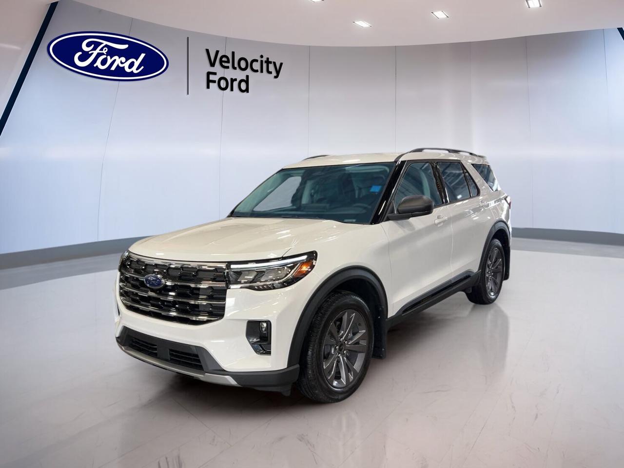 Meet the brand new 2026 Ford Explorer Active w/200A Pkg 4WD at Velocity Ford in Moose Jaw. This white SUV with a grey interior brings modern utility, smart comfort, and confident four-wheel-drive capability to busy family life. Its 2.3-litre unleaded engine and automatic transmission deliver smooth power for daily driving.

The 2026 Ford Explorer Active w/200A Pkg 4WD gives you the space of a true family SUV with the ease of advanced driver help features. With four doors, a clean design, and practical equipment, it is ready for school runs, road trips, and changing prairie weather all year.

FEATURES OF THE Explorer Active w/200A Pkg 4WD

»» Four-wheel drive for all-season road confidence
»» 2.3-litre engine with automatic transmission
»» White exterior with grey interior finish
»» Brand new SUV sold in Moose Jaw

ADVANCED SAFETY FEATURES

»» Backup camera helps with safer reversing
»» Lane departure warning adds driving support
»» Blind spot monitor boosts lane awareness
»» Multiple airbags support occupant protection

PERFORMANCE AND EFFICIENCY

»» 2.3-litre unleaded engine balances power efficiently
»» Automatic transmission delivers smooth daily shifting
»» Four-wheel drive adds traction on demand
»» Stability control helps maintain composed handling

COMFORT AND CONVENIENCE

»» Heated front seats add cold-weather comfort
»» Dual-zone climate control helps everyone relax
»» Rear climate control supports passenger comfort
»» Push button start adds everyday ease

The 2026 Ford Explorer Active w/200A Pkg 4WD is built to make each trip simpler. Cruise control supports relaxed highway driving, while power steering and an adjustable steering wheel help you find a natural driving position. Power windows, automatic door locks, and front air conditioning add useful convenience every day.

TECHNOLOGY AND CONNECTIVITY

»» Navigation system helps guide every journey
»» Bluetooth integration supports hands-free communication
»» WiFi hotspot keeps devices better connected
»» Steering wheel audio controls simplify access

This 2026 Ford Explorer Active w/200A Pkg 4WD also includes satellite radio for more entertainment choice and LED headlamps for clear forward lighting. Automatic headlights add ease in changing conditions, and the tire pressure monitoring system helps you stay aware of vehicle status on the road.

CARGO SPACE

»» Power liftgate helps loading with ease
»» Rear spoiler adds style and function
»» Four-door layout supports family-friendly access
»» Flexible SUV cabin suits active lifestyles

The 2026 Ford Explorer Active w/200A Pkg 4WD is well suited to drivers who want comfort, safety, and practical versatility in one package. Heated mirrors, electric mirrors, a rear window defroster, and rear air conditioning all help this SUV handle Canadian conditions with confidence and day-to-day usefulness.

WHAT OTHER OWNERS LIKE

»» Smooth ride quality for daily driving
»» Useful cabin space for family needs
»» Easy-to-use technology and infotainment features
»» Confident all-weather traction from four-wheel drive

This 2026 Ford Explorer Active w/200A Pkg 4WDs VIN is: 1FMUK8DH3TGC09346 .