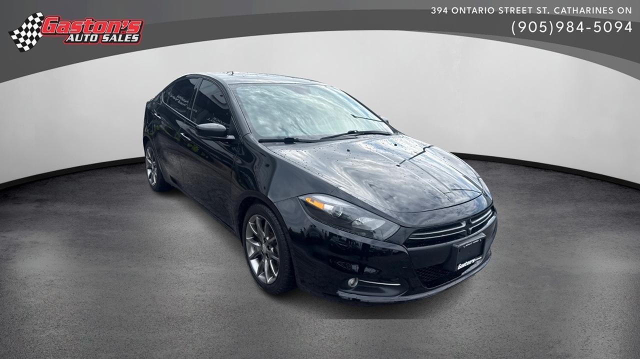 <p class=mb-3 last:mb-0><strong>This 2015 Dodge DART GT combines sporty performance with cutting-edge technology that puts you in complete control.</strong></p><p class=mb-3 last:mb-0><strong>Key Features & Benefits:</strong></p><ul><li>Remote Start & Blind Spot Monitor for ultimate convenience and safety</li><li>Navigation System + Satellite Radio + Bluetooth for seamless connectivity</li><li>Rain Sensor Windshield & Reverse Camera eliminate guesswork in any condition</li><li>Heated leather seats with power adjustment for personalized comfort</li><li>HID Xenon headlights + Fog lights for superior visibility</li><li>Sunroof/Moonroof to brighten your daily drive</li></ul><p class=mb-3 last:mb-0>The integrated navigation system paired with satellite radio and Bluetooth connectivity transforms your commute into a connected experience. Youll never get lost, lose a call, or miss your favorite stations. The blind spot monitor and reverse camera work together to make parking and highway driving safer, while remote start means your car is ready before you step outside&mdash;especially valuable during harsh weather.</p><p class=mb-3 last:mb-0>If youre a tech-savvy driver who values both safety and convenience, this DART GT is built for you. Young professionals and commuters will appreciate the sophisticated cabin with leather seating and heated front seats, while the responsive steering and traction control make every drive enjoyable. This is the car for someone who refuses to compromise between style, technology, and reliability.</p><ul><li>NEW BRAKES AND ROTORS, TRANSMISSION FLUID SERVICE AND SYNTHETIC OIL CHANGE WITH PURCHASE*</li><li>*** View our full inventory at gastonsautosales.com ***CARFAX VERIFIED!*** *** FAMILY OWNED AND OPERATED SINCE 1980! PLEASE CALL FOR FINANCING OUR FINANCE DEPARTMENT WILL WORK HARD TO GET YOU THE BEST RATE AND BEST TERM (OAC) *** WE SERVICE WHAT WE SELL! IF WE DO NOT HAVE THE VEHICLE OF YOUR CHOICE ON OUR LOT, CALL AND WE WILL FIND IT FOR YOU ABSOLUTELY NO OBLIGATIONS! ***Thumbnail author:<br><a href=&rdquo;http://www.freepik.com&rdquo;>Designed by starline / Freepik</a></li></ul>