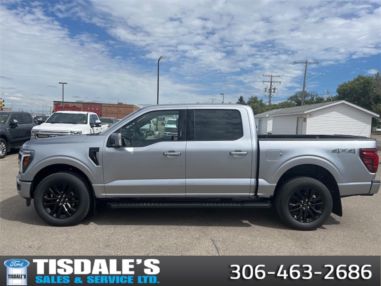 <b>Lariat Black Appearance Package, Premium Audio, 20 inch Aluminum Wheels, Tow Package, Spray-in Bedliner!</b><br> <br> Check out the large selection of new Fords at Tisdales today!<br> <br>The 2026 Ford F-150 brings unmatched capability, advanced innovation and bold design to the full-size pickup segment.<br> <br>The 2026 Ford F-150 combines proven leadership in toughness with smart innovation to deliver a truck built for real-world demands. Inside, the cabin features refined materials, intuitive tech and comfortable seating to support both driver and passengers on every journey. With its strong presence, flexible design and Fords legacy of dependability, the F-150 is ready for whatever work or play you throw its way.<br> <br>This Iconic Silver Metallic Crew Cab 4X4 pickup has an Automatic transmission and is powered by a 382HP 3.5L V6 Cylinder Engine. <br> <br> Our F-150s trim level is LARIAT. Designed for premium truck enthusiasts who demand upscale refinement alongside rugged capability, this stunning pickup stands out with its bold chrome grille, chrome bumpers with dual tow hooks, convenient running boards, directionally adaptive projector-beam LED headlights, and brilliant chrome-like PVD wheels. Inside, the luxurious cabin welcomes you with heated and ventilated ActiveX-trimmed power front seats featuring driver memory settings, a heated leatherette steering wheel, elegant metal-look accents, and clever second-row underseat storage. Premium convenience and connectivity are always at your fingertips thanks to proximity keyless entry, voice-activated dual-zone automatic climate control, power-adjustable pedals, and an outstanding eight-speaker B&O sound system paired with a 12-inch SYNC 4 display featuring connected navigation and a built-in Wi-Fi hotspot. Finally, you can travel with ultimate peace of mind backed by top-tier safety technology, including the innovative BlueCruise driving system, a comprehensive aerial view camera system, adaptive cruise control with stop-and-go, and a blind spot information system with cross-traffic alert and reverse brake assist. This vehicle has been upgraded with the following features: Lariat Black Appearance Package, Premium Audio, 20 inch Aluminum Wheels, Tow Package, Spray-in Bedliner.<br><br> View the original window sticker for this vehicle with this url <b><a href=http://www.windowsticker.forddirect.com/windowsticker.pdf?vin=1FTFW5L83TFB68675 target=_blank>http://www.windowsticker.forddirect.com/windowsticker.pdf?vin=1FTFW5L83TFB68675</a></b>.<br> <br>To apply right now for financing use this link: <a href=http://www.tisdales.com/shopping-tools/apply-for-credit.html target=_blank>http://www.tisdales.com/shopping-tools/apply-for-credit.html</a><br> <br/>Total rebate of $2500 is reflected in the price. 3.99% financing for 84 months. <br> Buy this vehicle now for the lowest bi-weekly payment of <b>$592.16</b> with $0 down for 84 months @ 3.99% APR O.A.C. ( Plus applicable taxes - $699 administration fee included in sale price. ). Incentives expire 2026-08-31. See dealer for details. <br><br>Tisdales is not your standard dealership. Sales consultants are available to discuss what vehicle would best suit the customer and their lifestyle, and if a certain vehicle isnt readily available on the lot, one will be brought in.<br> Come by and check out our fleet of 20+ used cars and trucks and 80+ new cars and trucks for sale in Kindersley.  o~o