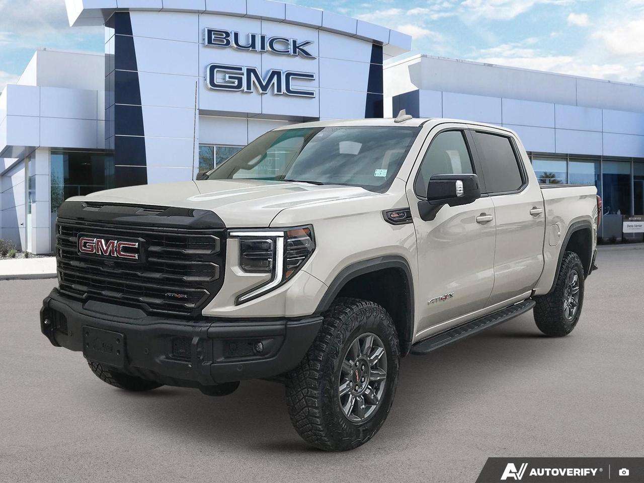 Price Includes Added Accessories Plus Engine Block Heater | Exhaust System--Active, Sport Mode enabled | 3 Years Sirius XM | LPO - Assist Steps, Off-Road High Clearance, Aluminum
The 2026 GMC Sierra 1500 AT4X is built for those who push beyond pavement. With a 6.2L V8 under the hood, factory-installed off-road high clearance assist steps, an active sport-mode exhaust, and only 11 km on the odometer, this Coastal Dune AT4X is ready to go wherever you point it  straight off the lot.

- 6.2L 8-cylinder engine with 4WD and active dual sport-mode exhaust for commanding on- and off-road performance
- LPO Off-Road High Clearance Aluminum Assist Steps installed  purpose-built for serious terrain
- Multicolour 15 Head-Up Display keeps critical info in your sightline without distraction
- GMC MultiPro Tailgate with six load/access configurations for maximum versatility at the worksite or trailhead
- Spray-on bedliner with GMC logo for durable, long-term bed protection
- Heated steering wheel, heated second-row outboard seats, and dual-zone automatic climate control for year-round comfort
- Trailer Side Blind Zone Alert and Rear Cross Traffic Braking for confident towing and maneuvering
- 0% financing available for up to 72 months, plus 3 years of SiriusXM included

Ready to experience it for yourself? Visit Birchwood Chevrolet Buick GMC in person or at www.birchwoodchevrolet.ca to reserve this truck, start your purchase online, or book a test drive. Our team is here to make the process straightforward and on your terms.
See three brands under one roof at Birchwood Chevrolet Buick GMC  the only place in Winnipeg where you can compare GMC, Chevrolet, and Buick all in one visit. Save yourself some time, see a great selection, and learn everything you need to know. 

Your Experience is Everything at Birchwood Chevrolet Buick GMC. 

Click, call (204) 837-5811, or visit Birchwood Chevrolet Buick GMC at the Birchwood Auto Park, 3965 Portage Avenue West at the Perimeter.

Dealer Permit #4240.
Dealer permit #4240