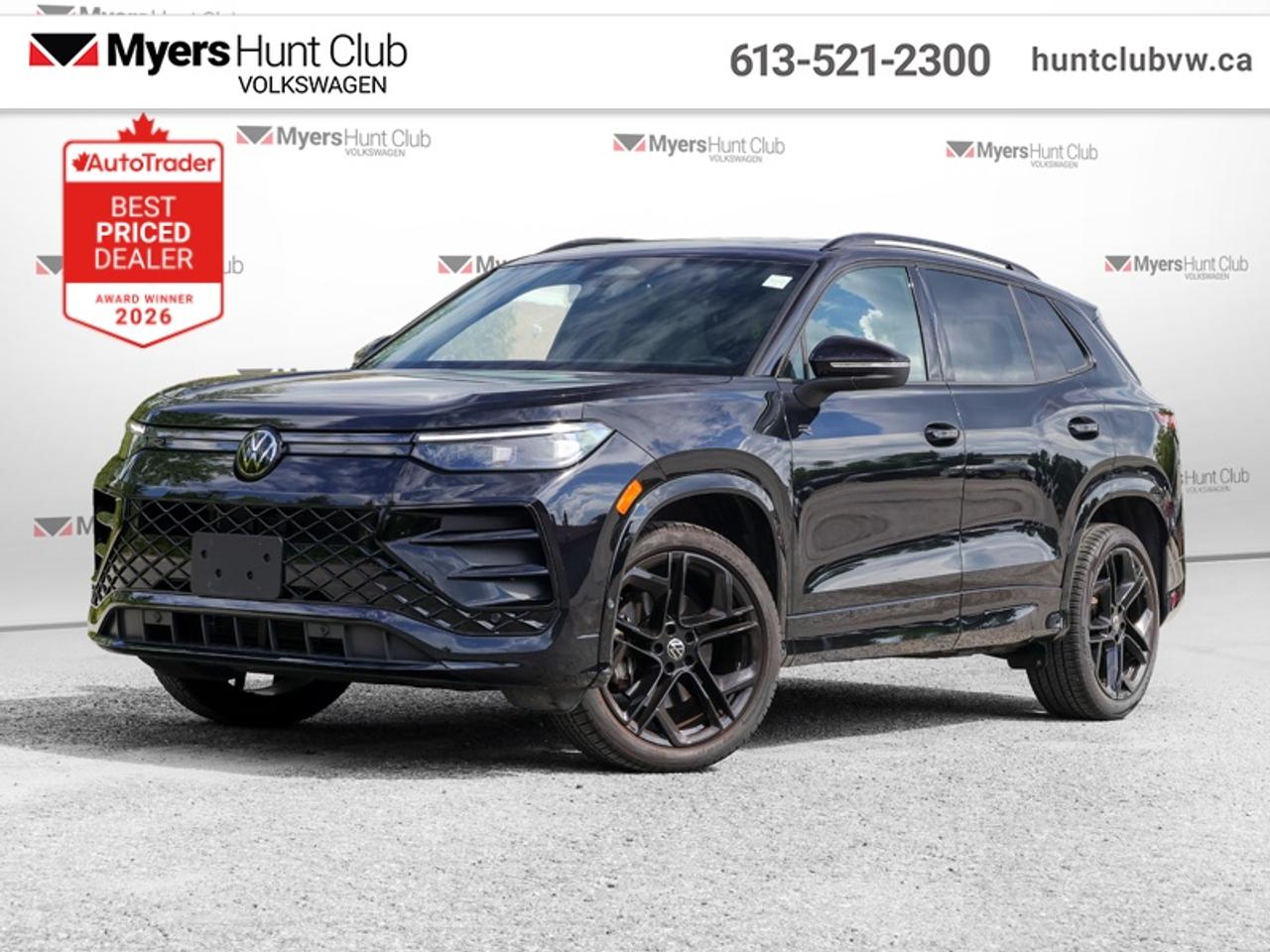 <b>Certified, Low Mileage, Sunroof,  Power Liftgate,  Wireless Charging,  Heated Seats,  Heated Steering Wheel!</b><br> <br> The 2025 Volkswagen Tiguan stands out with its confident stance, sculpted exterior and refined character that elevate every drive. This 2025 Volkswagen Tiguan is for sale today in Gloucester.<br> <br>From the outside, the 2025 Volkswagen Tiguan makes a bold impression with its upright proportions, sharp body lines and modern lighting elements that reflect Volkswagens evolving design language. Inside, the cabin highlights quality materials, intuitive connectivity and seating designed to comfortably accommodate passengers and gear. With its refined look, intelligent features and Volkswagens reputation for engineering, the Tiguan delivers a well-balanced and engaging compact SUV experience.<br> <br>This low mileage SUV has just 6,200 km and is a Certified Pre-Owned vehicle. Its Deep Black Pearl in colour. It has an Automatic transmission and is powered by a 201HP 2.0L 4 Cylinder Engine. And its got a certified used vehicle warranty for added peace of mind. <br> <br> Our Tiguans trim level is Comfortline R-Line Black Edition. This trim rewards you with a dual-panel sunroof and blacked out exterior styling, along with other standard features like heated front seats with a heated steering wheel, a power liftgate for rear cargo access, adaptive cruise control, remote engine start, wireless device charging, and a 12.9-inch infotainment screen with wireless Apple CarPlay and Android Auto. Safety features also include lane keep assist with lane departure warning, collision mitigation, blind spot alert, and front and rear parking sensors. This vehicle has been upgraded with the following features: Sunroof, Power Liftgate, Wireless Charging, Heated Seats, Heated Steering Wheel, Adaptive Cruise Control, Remote Start.<br> <br>To apply right now for financing use this link: <a href=https://www.huntclubvw.ca/financing-request/ target=_blank>https://www.huntclubvw.ca/financing-request/</a><br> <br/>Volkswagen Certified Pre-Owned.<br> <br/><br>At Myers Hunt Club Volkswagen, our focus is customers like you. Our dedicated service, parts, and sales team are here to make your automotive experience a special one. We are very proud of our achievements and awards over the last 25 years and are committed to providing the same great service to our present and future customers. If youre looking for a vehicle, Myers Hunt Club Volkswagen is your destination for new, used, and certified pre-owned Volkswagen vehicles as well as other makes and models. Whatever your needs, we can help you here at Myers Hunt Club Volkswagen. </br><br> Come by and check out our fleet of 40+ used cars and trucks and 120+ new cars and trucks for sale in Gloucester.  o~o