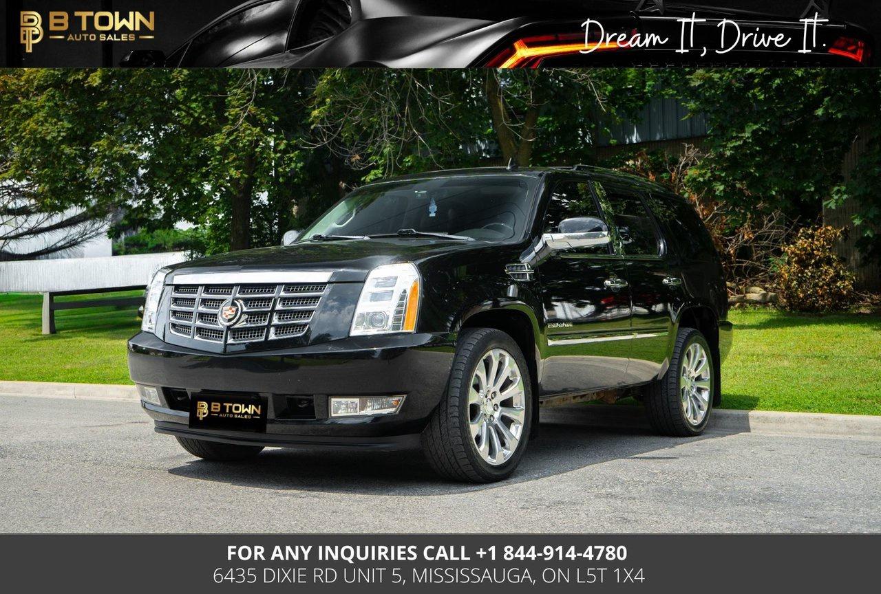 <span>2012 Cadillac Escalade Premium AWD</span>

<span>Finished in a commanding exterior with a luxurious interior, this </span><span>2012 Cadillac Escalade Premium AWD</span><span> delivers full-size SUV capability, premium comfort, and unmistakable Cadillac styling. Combining powerful V8 performance with spacious three-row seating, this Escalade is equally suited for family travel, towing, or executive transportation.</span>

<span>Powered by a </span><span>6.2L Vortec V8 engine producing 403 horsepower and 417 lb-ft of torque</span><span>, paired with a </span><span>6-Speed Automatic Transmission</span><span> and </span><span>Full-Time All-Wheel Drive</span><span>, the Escalade provides confident performance, smooth highway cruising, and impressive towing capability.</span>

<span>Key Features & Factory Options</span>

<span>&bull; </span><span>6.2L Vortec V8 &ndash; 403 HP</span><span>

&bull; 6-Speed Automatic Transmission

&bull; Full-Time All-Wheel Drive (AWD)

&bull; Premium Package

&bull; Heated & Ventilated Front Leather Seats

&bull; Heated Second-Row Seats

&bull; Power Front Seats with Driver Memory

&bull; Power Folding Third-Row Seating

&bull; Heated Wood & Leather Steering Wheel

&bull; Power Sunroof

&bull; Tri-Zone Automatic Climate Control

&bull; Navigation System

&bull; Bose&reg; 5.1 Surround Sound Audio System

&bull; Rear Seat Entertainment System with DVD

&bull; Bluetooth&reg; Connectivity

&bull; Rear View Camera

&bull; Front & Rear Parking Sensors

&bull; Power Liftgate

&bull; Remote Start

&bull; Power-Deployable Running Boards

&bull; HID Headlights

&bull; 22-Inch Chrome Alloy Wheels</span>




<strong>

At B-Town Auto Sales, each vehicle undergoes a comprehensive inspection to ensure exceptional quality and performance. We proudly serve customers across the Greater Toronto Area and beyond, offering competitive financing, trade-ins, and nationwide shipping.</strong>




<strong>$999* FINANCING FEES APPLY.</strong>




<strong>Special Financing price: $ *</strong>

<strong>Cash Price: $ *</strong>




<strong>Thank you for choosing B-Town Auto Sales.</strong>