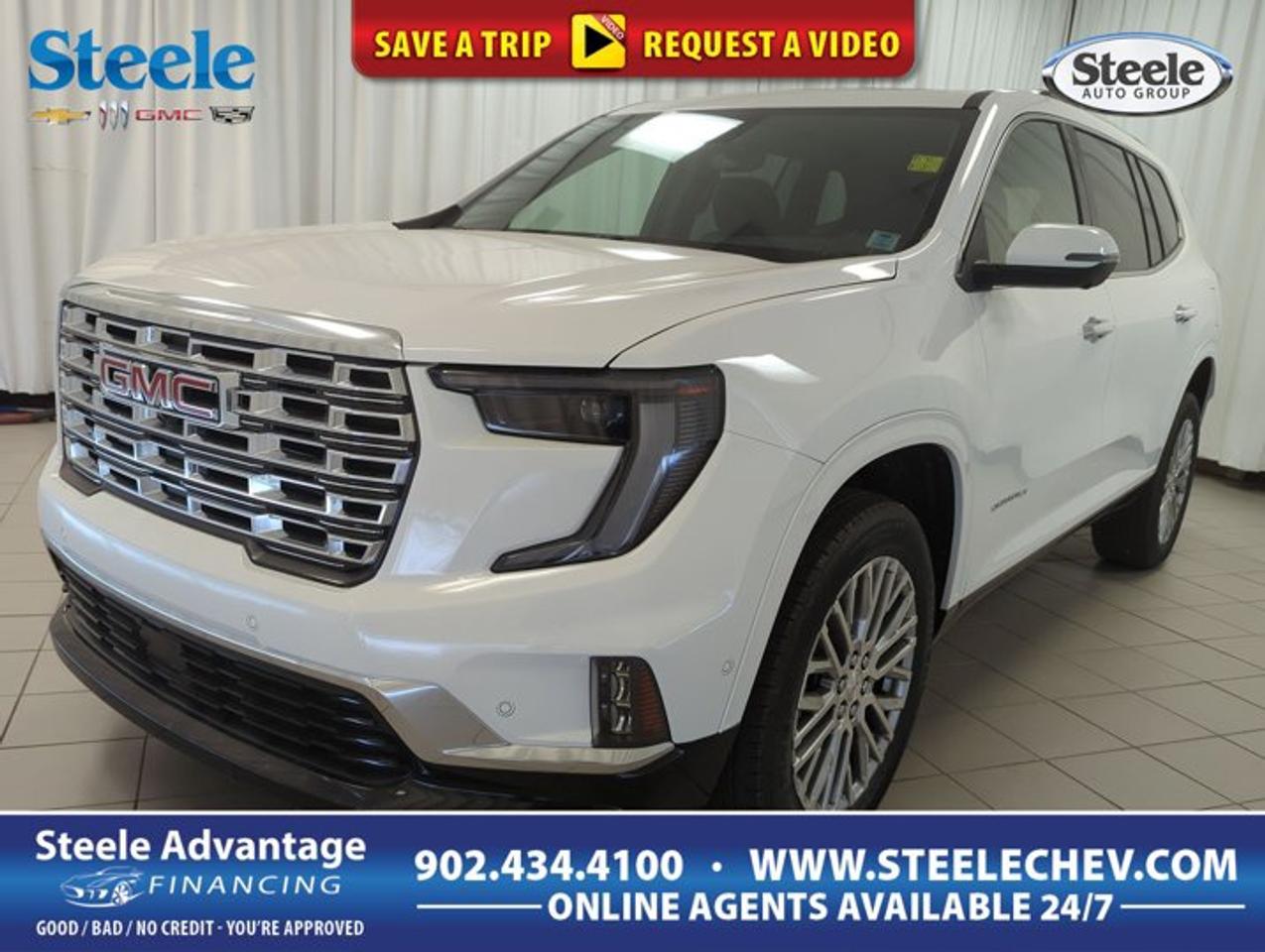 The 2026 GMC Acadia Denali brings premium comfort, modern utility, and confident all-wheel drive to every trip. Finished in White with a Black interior, this four-door SUV offers a refined look and a practical layout for daily driving in Dartmouth and beyond. At Steele Chevrolet Buick GMC, this Acadia Denali stands out with its smooth automatic transmission and responsive 2.5L gas engine.Built for families, commuters, and drivers who want upscale design with real versatility, the 2026 GMC Acadia Denali delivers a balanced mix of power, space, and everyday ease. Its dual overhead cam engine design supports smooth performance, while all-wheel drive helps add confidence in changing Atlantic Canadian road conditions.FEATURES OF THE Acadia DenaliPremium Denali styling with bold detailsAutomatic transmission for smooth daily drivingAll-wheel drive for added road confidence2.5L gas engine with DOHC designADVANCED SAFETY FEATURESAll-wheel drive supports steady road gripFour-door design helps passenger entry easeElevated SUV seating improves outward visibilitySolid GMC engineering inspires daily confidencePERFORMANCE AND EFFICIENCY2.5L gas engine balances power efficientlyDual overhead cam design supports responseAutomatic transmission delivers smooth gear changesAll-wheel drive aids traction year-roundCOMFORT AND CONVENIENCESpacious cabin suits family travel needsFour doors allow easy passenger accessBlack interior offers clean upscale styleDenali trim adds refined everyday comfortTECHNOLOGY AND CONNECTIVITYDriver-focused layout keeps controls within reachClear instrument displays support daily drivingModern GMC cabin design feels intuitiveConvenient automatic operation reduces driving effortCARGO SPACESUV body style supports versatile haulingRear cargo area suits daily errandsCabin layout helps organize travel gearFlexible space fits busy family routinesWHAT OTHER OWNERS LIKEConfident all-wheel drive in rough weatherSmooth automatic driving in city trafficUseful cargo room for active lifestylesPremium Denali feel with SUV practicalityThe 2026 GMC Acadia Denali is a smart choice for drivers who want more from their SUV. It offers the elevated comfort and polished appearance expected from a Denali model, while still delivering the everyday usefulness that makes an Acadia so appealing. The White exterior gives it a crisp, upscale presence, and the Black interior adds a timeless, easy-to-maintain finish.This SUV is well suited for life in Nova Scotia, where changing weather and varied road conditions make all-wheel drive a valuable feature. The automatic transmission helps keep every drive relaxed, whether you are heading through downtown Dartmouth, taking the family out for the weekend, or commuting across the city. The 2.5L gas engine provides a practical blend of strength and efficiency, and the DOHC setup supports smooth operation.Inside, the 2026 GMC Acadia Denali is designed to make daily use simple and comfortable. The four-door configuration makes entry and exit easy for passengers, and the SUV shape gives you the kind of flexible interior space that works well for groceries, sports gear, luggage, and more. This is a vehicle that fits into busy schedules without feeling ordinary.For drivers shopping at Steele Chevrolet Buick GMC, this 2026 GMC Acadia Denali offers premium GMC character, capable all-wheel drive, and the versatility expected from a modern SUV. It is refined, practical, and ready for the demands of everyday driving in Dartmouth.This 2026 GMC Acadia Denalis VIN is: 1GKENRKS1TJ384707 .