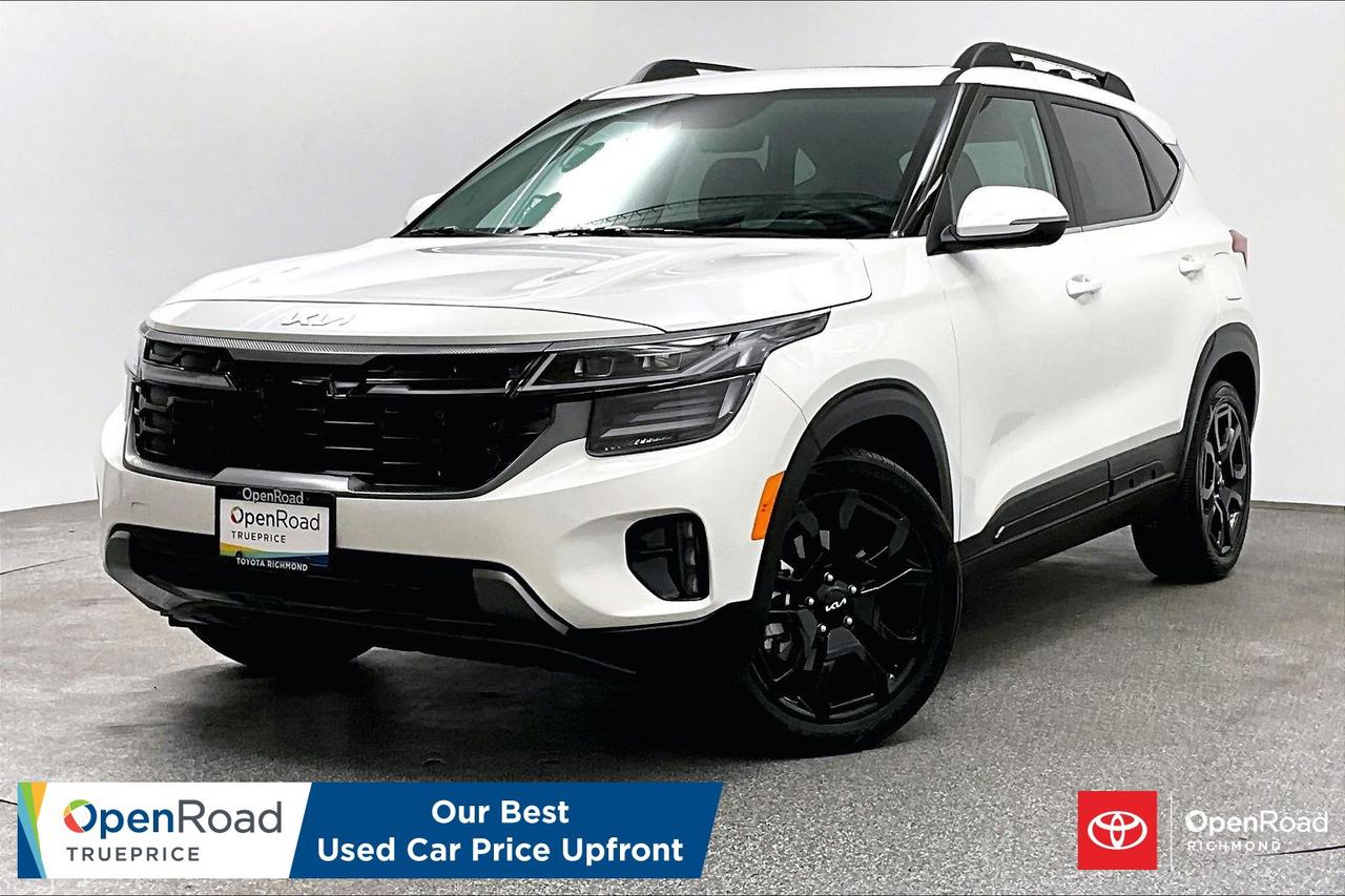 If you are looking for a stylish, versatile, and tech-loaded compact SUV that stands out from the crowd, this 2024 Kia Seltos X-Line AWD is an exceptional choice for navigating the city and beyond. The X-Line trim brings a bold, adventurous aesthetic to the Seltos, featuring unique 18-inch alloy wheels, a ruggedized front grille, and exclusive exterior accents that give it a sophisticated, sporty edge. Inside, you are greeted by a modern, high-tech cockpit highlighted by a stunning panoramic dashboard display&mdash;integrating a 10.25-inch digital gauge cluster and a 10.25-inch touchscreen with wireless Apple CarPlay and Android Auto. Powered by a responsive 1.6L turbocharged engine and equipped with an intelligent AWD system, it delivers a punchy, confident ride, while the Kia Drive Wise suite provides top-tier safety features like Forward Collision-Avoidance Assist and Lane Keeping Assist to keep you protected on every commute. Clean-title, beautifully maintained, and packed with comfort features like SynTex seating and a power-adjustable driver&rsquo;s seat, this fully inspected, turn-key SUV is ready for your driveway&mdash;message today to schedule your private viewing!  Buying a used car should be simple and stressfree  no guesswork, no negotiations  just the vehicles true price. Thats why were introducing OpenRoad TruePrice, a new way to buy used vehicles. One Price. TruePrice. Our best price upfront. At Openroad Toyota RIchmond, we offer the best used car warranty in Metro Vancouver. Our used car warranty program includes 30 days or 2,000 kilometres Exchange Privilege, 90 Day Powertrain Coverage*, Mechanical & Safety Check of up to 210 Points and a clean title.