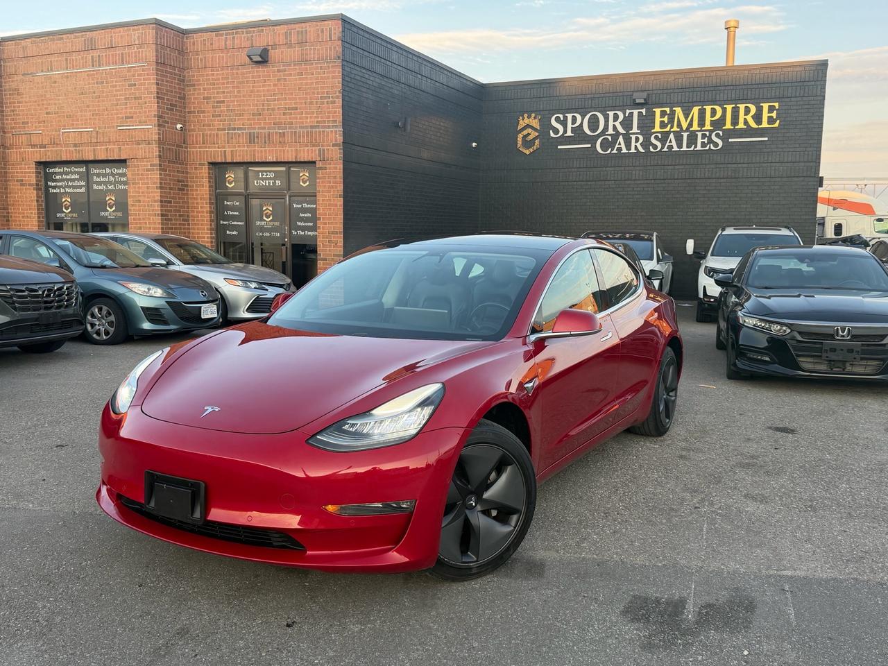*STANDARD RANGE PLUS* *RWD* **LEATHER SEATS* * *LOADED* *CERTIFIED* *BLUETOOTH* *BACKUP CAMERA*| Next day delivery available | Carproof Verified Clean Title CarYear: 2019Make: Tesla Model: MODEL 3 STANDARD RANGE PLUS RWDKms: 106,320Price: 18,880+HSTSport empire cars Dont miss your chance of getting into this gorgeous loaded electric sedan. Up for sale is the eye catching 2019 Tesla model 3 standard range PLUS RWD with only 106,320 KMS!! For the low price of $18,880+HST and licensing. Vehicle is being sold SAFETY CERTIFIED§!!! Professionally detailed, safety certified ready to go!  Car is equipped with numerous attractive features such as back up camera seats, full panoramic roof and many more!! Perfect combination of reliability, comfort and luxury. Wont last long book an appointment for test drive today. Buy with Trust with an Ontario registered dealer. 5YJ3E1EA5KF414286