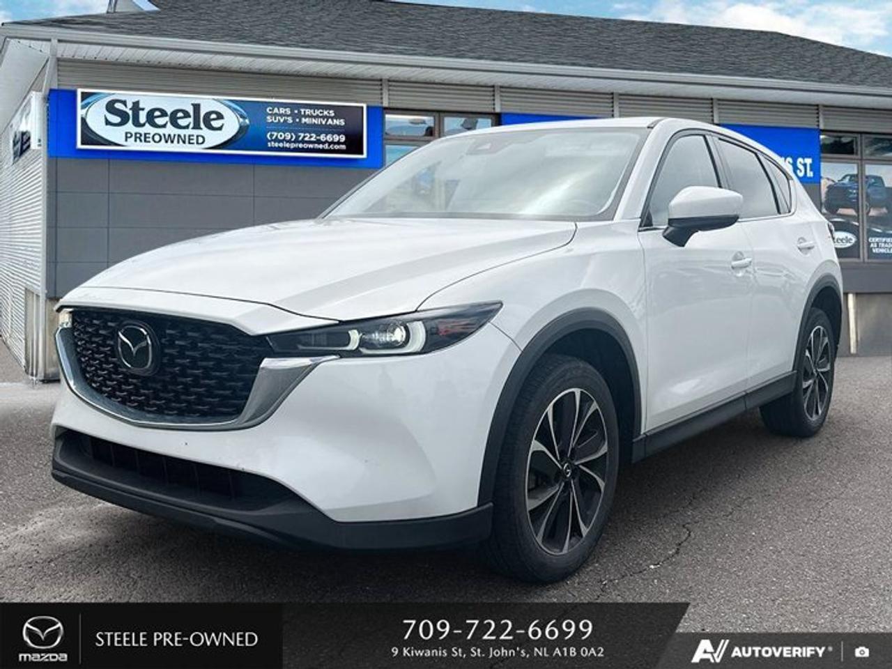 Looking for a reliable and stylish SUV? Look no further than this Used 2023 Mazda CX-5 GT at Steele Mazda St. Johns. With only 55,276 kilometers on the odometer, this vehicle is in excellent condition and ready to hit the road. Powered by a Gasoline Engine: Regular Unleaded I-4 2.5 L/152, this SUV offers impressive fuel efficiency with City KM/L: 10 and Highway KM/L: 8. This Mazda CX-5 GT comes with an array of impressive features including a premium Bose sound system with SiriusXM satellite radio, navigation system, Apple CarPlay and Android Auto compatibility, heated/ventilated front seats, power driver seat with memory settings, and much more. The AWD 6-Speed Automatic transmission ensures a smooth and effortless driving experience in any road conditions. Dont miss out on the opportunity to own this well-equipped and meticulously maintained Mazda CX-5 GT - visit us at Steele Mazda St. Johns today!