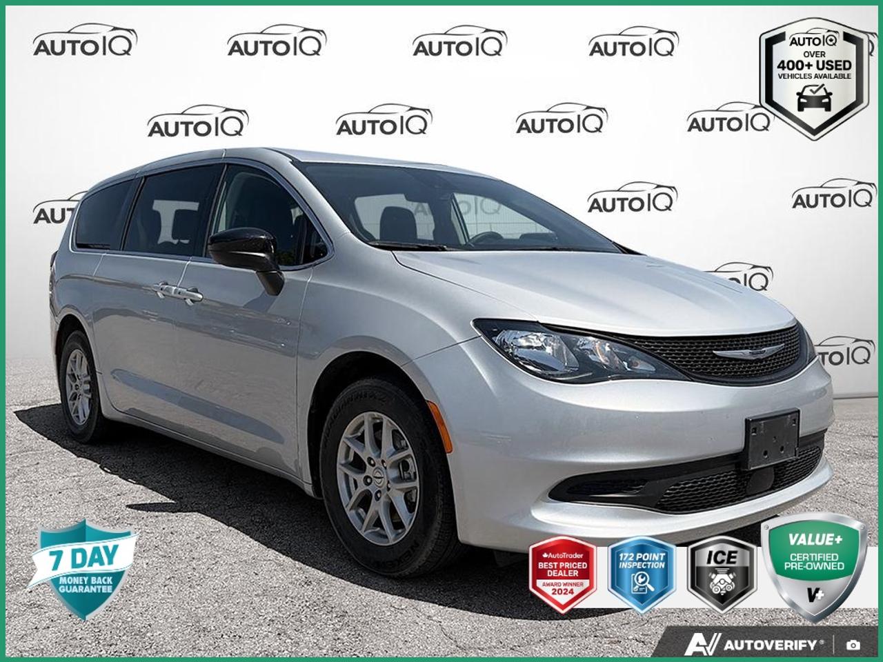Stow n Go Seating | Keyless Entry | Front Heated Seats | Power Liftgate<br>Dual Power Sliding Doors | Heated Steering Wheel | Remote Start System<br><br>Former Daily Rental | 17 x 7 Aluminum Wheels, 3.25 Axle Ratio, 3rd row seats: split-bench, 4-Wheel Disc Brakes, 6 Speakers, ABS brakes, Air Conditioning, AM/FM radio: SiriusXM, Apple CarPlay/Android Auto, Black Seats, Brake assist, Bumpers: body-colour, Cloth Bucket Seats w/Ravine Inserts, Compass, Delay-off headlights, Driver door bin, Driver vanity mirror, Drivers Seat Mounted Armrest, Dual front impact airbags, Dual front side impact airbags, Electronic Stability Control, Four wheel independent suspension, Front anti-roll bar, Front Bucket Seats, Front dual zone A/C, Fully automatic headlights, Google Android Auto, GPS Antenna Input, Heated door mirrors, Heated Exterior Mirrors, Heated front seats, Heated steering wheel, Illuminated entry, Integrated Centre Stack Radio, Knee airbag, Low tire pressure warning, Occupant sensing airbag, Outside temperature display, Overhead airbag, Overhead console, Panic alarm, ParkView Rear Back-Up Camera, Passenger door bin, Passenger seat mounted armrest, Passenger vanity mirror, Power door mirrors, Power driver seat, Power Liftgate, Power steering, Power windows, Quick Order Package 27E, Radio: Uconnect 5 w/7 Display, Rain sensing wipers, Rear air conditioning, Rear window defroster, Rear window wiper, Reclining 3rd row seat, Remote keyless entry, Security system, Speed control, Split folding rear seat, Spoiler, Steering wheel mounted audio controls, Tachometer, Telescoping steering wheel, Tilt steering wheel, Touring Suspension, Traction control, Trip computer, USB Mobile Projection, Variably intermittent wipers, Voltmeter.<br><br>Silver Mist<br>2024 Chrysler Grand Caravan SXT<br>4D Passenger Van<br>Pentastar 3.6L V6 VVT 9-Speed Automatic<br>FWD<p> </p>

<h4>VALUE+ CERTIFIED PRE-OWNED VEHICLE</h4>

<p>
- 36-point Provincial Safety Inspection<br>
- 172-point inspection combined mechanical, aesthetic, functional inspection including a vehicle report card<br>
- Warranty: 30 Days or 1500 KMS on mechanical safety-related items and extended plans are available<br>
- Complimentary CARFAX Vehicle History Report<br>
- 2X Provincial safety standard for tire tread depth<br>
- 2X Provincial safety standard for brake pad thickness<br>
- 7 Day Money Back Guarantee*<br>
- Market Value Report provided<br>
- Complimentary 3 months SIRIUS XM satellite radio subscription on equipped vehicles<br>
- Complimentary wash and vacuum<br>
- Vehicle scanned for open recall notifications from manufacturer
</p>

<p>SPECIAL NOTE: This vehicle is reserved for AutoIQs retail customers only. Please, No dealer calls. Errors & omissions excepted.</p>

<p>*As-traded, specialty or high-performance vehicles are excluded from the 7-Day Money Back Guarantee Program (including, but not limited to Ford Shelby, Ford mustang GT, Ford Raptor, Chevrolet Corvette, Camaro 2SS, Camaro ZL1, V-Series Cadillac, Dodge/Jeep SRT, Hyundai N Line, all electric models)</p>