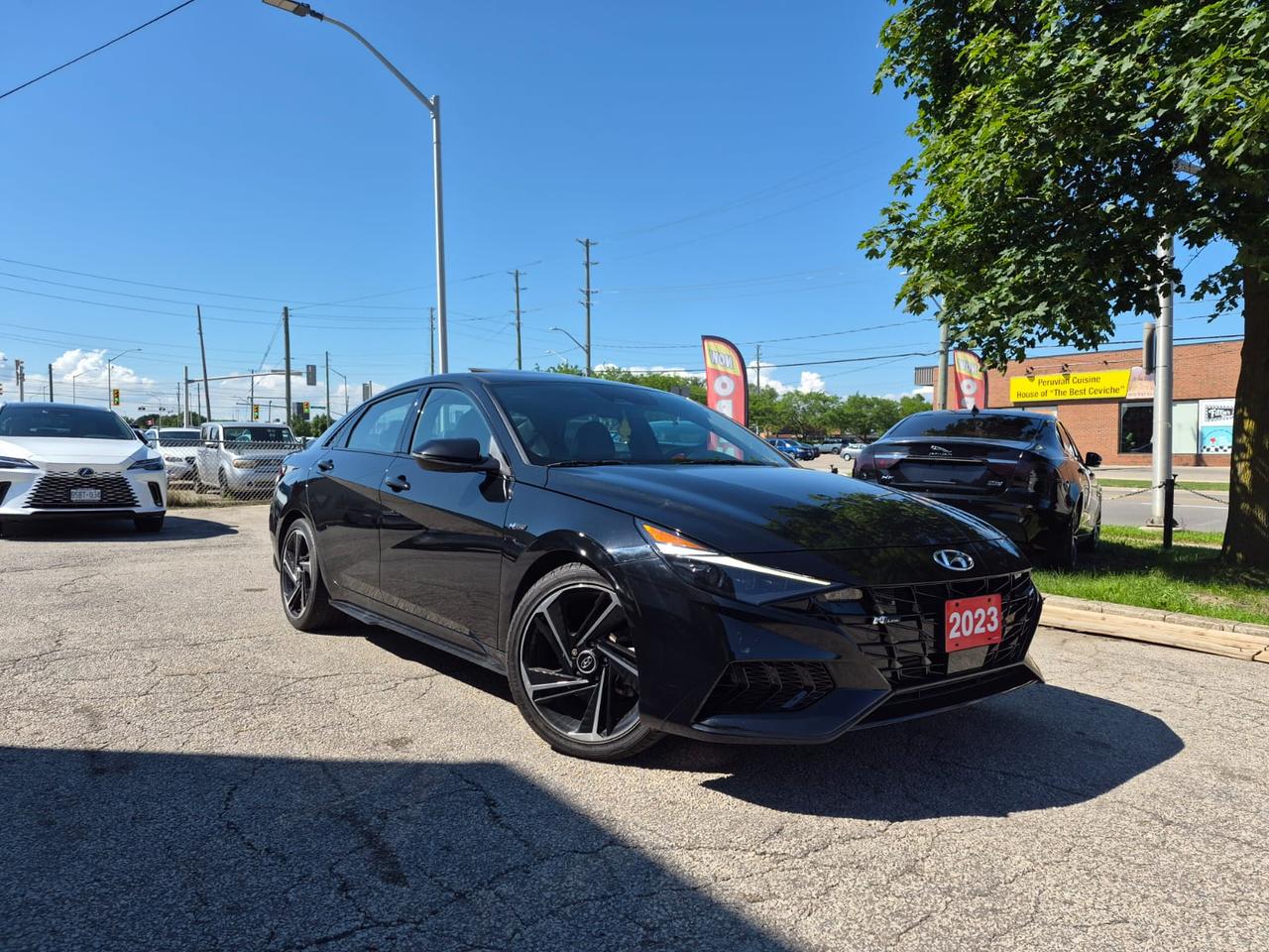 <p>🔥 2023 Hyundai Elantra N Line Ultimate &ndash; 67,424 km &ndash; FULLY LOADED &bull; LEATHER &bull; SUNROOF &bull; BOSE AUDIO &bull; APPLE CARPLAY/ANDROID AUTO &bull; HYUNDAI SMARTSENSE &bull; BLIND SPOT 🔥</p><p>646 Fourth Line, Oakville, Ontario L6L5B2</p><p>Rare to find in this condition &mdash; this 2023 Hyundai Elantra N Line Ultimate is a sporty, fully loaded top‑trim Elantra that delivers turbocharged performance, bold N Line styling, and premium comfort. The N Line Ultimate sits at the top of the Elantra lineup, combining an engaging drive with advanced technology and safety.</p><p>With 67,424 km, this Elantra is very clean, well‑maintained, and packed with premium features like Bose audio, sunroof, digital displays, and Hyundai SmartSense safety technology.</p><p>✨ Exterior Highlights<br>N Line Ultimate sport styling<br>18 N Line alloy wheels<br>LED headlights & daytime running lights<br>Power sunroof<br>Aggressive, sporty Elantra design</p><p>🌟 Interior & Comfort<br>Premium Leather & Suede Seats (N Line)<br>Heated Front Seats<br>Power Driver Seat<br>Dual‑Zone Automatic Climate Control<br>Heated Steering Wheel<br>Push‑Button Start & Smart Keyless Entry<br>Sport steering wheel & aluminum pedals<br>Spacious 5‑passenger cabin with split‑fold rear seats</p><p>🔊 Media, Tech & Connectivity<br>10.25 Touchscreen Infotainment System<br>Apple CarPlay & Android Auto<br>Bose Premium Sound System<br>Digital Instrument Cluster<br>Wireless Charging Pad<br>Bluetooth audio & USB ports<br>Steering‑wheel mounted controls<br>Rearview backup camera</p><p>🛡️ Advanced Safety Features<br>Hyundai SmartSense Safety Suite<br>Adaptive Cruise Control (Stop & Go)<br>Lane Keep Assist & Lane Follow Assist<br>Forward Collision‑Avoidance Assist<br>Blind Spot Monitor<br>Rear Cross‑Traffic Alert<br>Full airbag system & stability control</p><p>⚙️ Performance & Powertrain<br>Turbocharged 1.6L engine (N Line)<br>7‑Speed Dual‑Clutch Automatic Transmission<br>Sport‑tuned suspension & handling<br>Responsive acceleration with excellent fuel efficiency<br>Confident city & highway driving</p><p>📌 Vehicle Condition<br>67,424 km<br>Top‑trim N Line Ultimate model<br>Fully loaded with premium & sport features<br>Very clean, dealer‑quality condition</p>