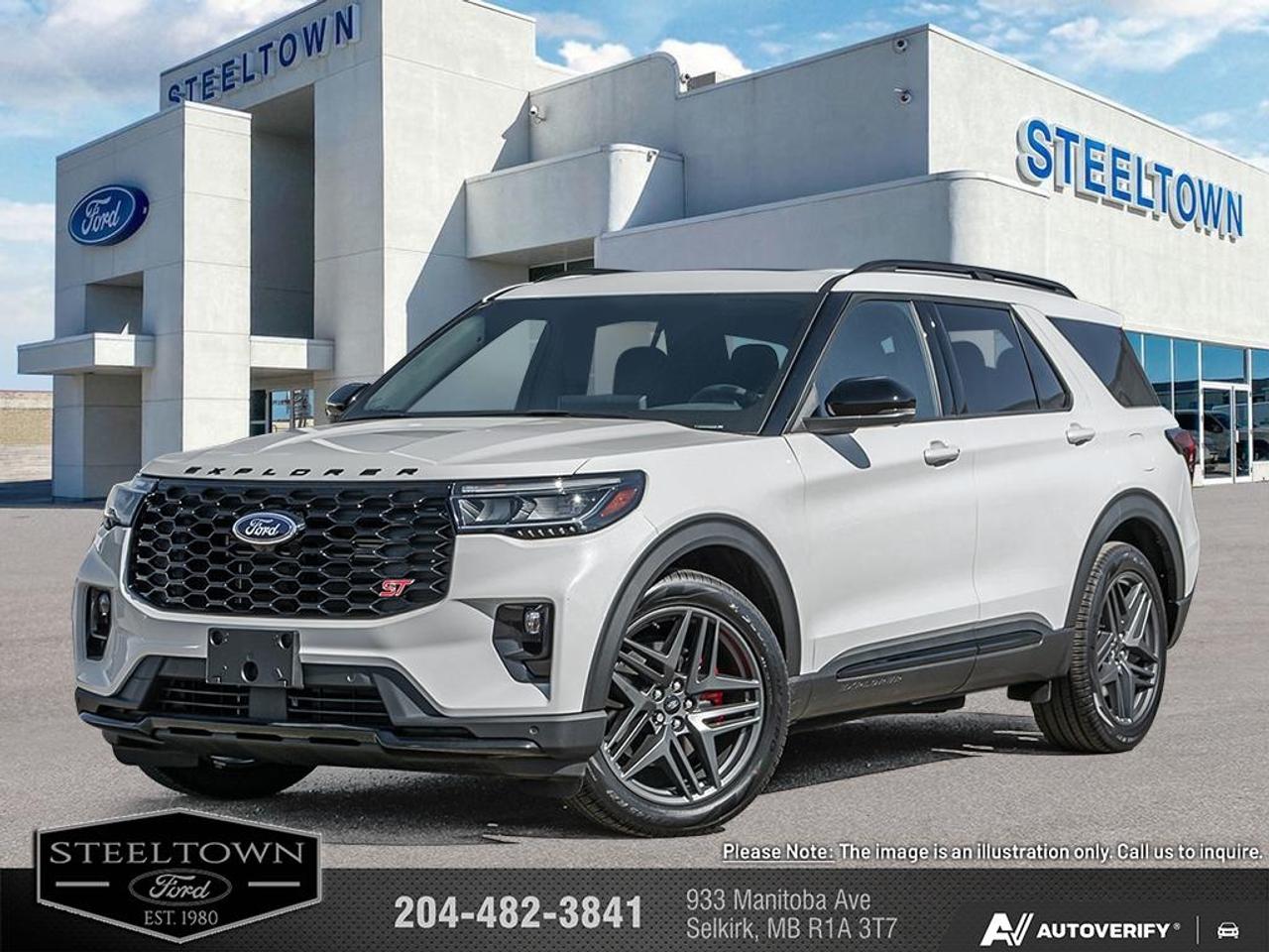 <b>Sport Suspension,  Sunroof,  Cooled Seats,  BlueCruise,  Navigation!</b><br> <br> We value your TIME, we wont waste it or your gas is on us!   We offer extended test drives and if you cant make it out to us we will come straight to you!<br> <br>This 2026 Ford Explorer is comfortable and practical, perfectly suited for you and your family.<br> <br>This Ford Explorer is the ultimate lifestyle vehicle with plenty of style and space for all of your passengers and cargo. It has the hauling capabilities of a midsize SUV combined with strong off-road capabilities. Whether your next family adventure is to the grocery store or over a high mountain pass, the Ford Explorer was built to get you there with ease.<br> <br>This Star White Metallic SUV has an Automatic transmission and is powered by a 400HP 3.0L V6 Cylinder Engine. <br> <br> Our Explorers trim level is ST. This range-topping Explorer ST rewards you with sport-tuned suspension, a dual-panel sunroof and cooled front seats, as well as BlueCruise 1.2, inbuilt navigation, Bang & Olufsen audio, an aerial view camera system and a heated steering wheel. Also standard include 21 aluminum wheels, FordPass Connect 5G mobile hotspot internet access, adaptive cruise control, smart device remote engine start, and a power liftgate for rear cargo access. On the inside, occupants are treated to leather upholstery, voice-activated dual-zone climate control, and a 13.2-inch infotainment screen with wireless Apple CarPlay and Android Auto. Safety features also include lane keep assist with lane departure warning, collision mitigation, automatic emergency braking, evasion assist, and rear parking sensors. This vehicle has been upgraded with the following features: Sport Suspension, Sunroof, Cooled Seats, BlueCruise, Navigation, B&O Audio, 360 Camera.<br><br> View the original window sticker for this vehicle with this url <b><a href=http://www.windowsticker.forddirect.com/windowsticker.pdf?vin=1FMWK8GC7TGB33817 target=_blank>http://www.windowsticker.forddirect.com/windowsticker.pdf?vin=1FMWK8GC7TGB33817</a></b>.<br> <br>To apply right now for financing use this link: <a href=http://www.steeltownford.com/?https://CreditOnline.dealertrack.ca/Web/Default.aspx?Token=bf62ebad-31a4-49e3-93be-9b163c26b54c&La target=_blank>http://www.steeltownford.com/?https://CreditOnline.dealertrack.ca/Web/Default.aspx?Token=bf62ebad-31a4-49e3-93be-9b163c26b54c&La</a><br> <br/>Total rebate of $1000 is reflected in the price. Incentives expire 2026-07-31. See dealer for details. <br><br>Family owned and operated in Selkirk for 35 Years.  <br>Steeltown Ford is located just 20 minutes North of the Perimeter Hwy, with an onsite banking center that offers free consultations. <br>Ask about our special dealer rates available through all major banks and credit unions.<br>Dealer retains all rebates, plus taxes, govt fees and Steeltown Protect Plus.<br>Steeltown Ford Protect Plus includes:<br>- Life Time Tire Warranty <br>Dealer Permit # 1039<br><br><br> Come by and check out our fleet of 100+ used cars and trucks and 190+ new cars and trucks for sale in Selkirk.  o~o