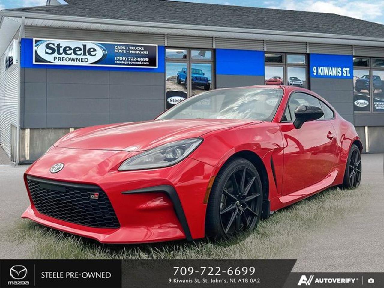RARE FIND!!Introducing the Used 2023 Toyota GR86 Premium at Steele Mazda St. Johns! This sleek and sporty vehicle is sure to turn heads with its low odometer reading of 38,231 kilometers. Equipped with a powerful Premium Unleaded H-4 2.4 L/146 gasoline engine, this GR86 delivers an impressive city KM/L of 12 and highway KM/L of 9, making it both efficient and fun to drive. The RWD 6-Speed Manual transmission with overdrive adds to the excitement, giving drivers full control over their driving experience. This GR86 Premium boasts a stylish exterior design and a comfortable interior with modern features that will enhance any driving experience. Whether youre cruising through the city streets or hitting the open highway, this used Toyota is ready to deliver a thrilling ride every time. Dont miss out on the opportunity to own this impressive sports car visit Steele Mazda St. Johns today to test drive the Used 2023 Toyota GR86 Premium!