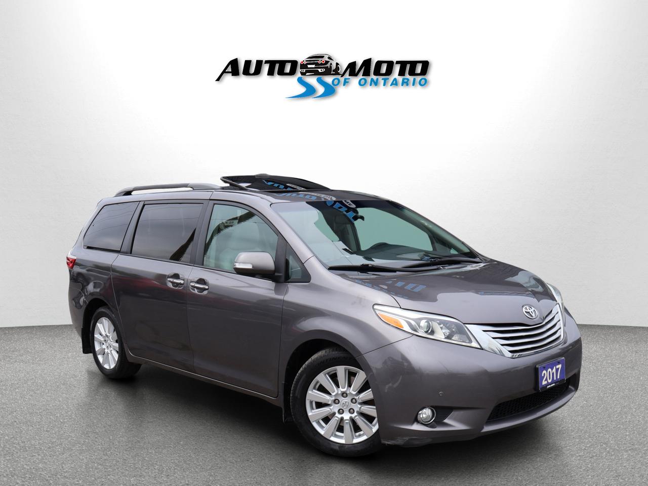 Used 2017 Toyota Sienna LIMITED CERTIFIED *7 SEATS*2ND WINTER* CAMERA NAV BLUETOOTH LEATHER HEATED SEATS PANO ROOF CRUISE ALLOYS for sale in Burlington, ON