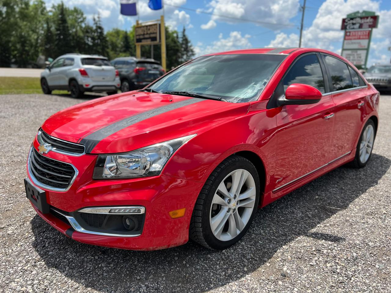 <p>CERTIFIED,</p><p>We finance</p><p>Contact us for pre approval,</p><p>DINOS CARS</p><p>-Safety certification included in the price ( UNLESS SPECIFIED OTHERWISE ie. AS IS VEHICLES)</p><p>-IF YOU CANT COME TO US WELL DRIVE TO YOU ( WITHIN A REASONABLE DISTANCE TO VIEW) DELIVERY ALSO AVAILABLE</p><p>-Certified Quality Pre owned Vehicles</p><p>-Carfax history report available for every vehicle</p><p>-Licensing and tax are extra</p><p>-Open by Appointment Call or text(519)697-3866</p><p>-4016 Dundas St E, London, ON N5V 5C6</p><p>Looking for a stylish and well-equipped sedan thats ready for your daily commute or weekend adventures? Dinos Cars is excited to present this vibrant red 2015 Chevrolet Cruze 4dr Sdn LTZ RS CERTIFIED. With its sleek design and a comfortable black interior, this Cruze is a fantastic choice for anyone seeking a reliable and feature-rich vehicle. This particular model has 140,533 km on the odometer, meaning its been well-traveled and is eager for many more miles of driving pleasure.</p><p>This 2015 Chevrolet Cruze LTZ RS trim offers a premium driving experience with a focus on comfort and technology. The sedan body style provides ample space for passengers and cargo, making it a practical option for various lifestyles. Whether youre navigating city streets or heading out on the highway, youll appreciate the smooth automatic transmission and the efficient front-wheel-drive system.</p><p>Here are 5 features of this 2015 Chevrolet Cruze LTZ RS CERTIFIED that truly sizzle:</p><ul><li><strong>Certified Pre-Owned Assurance:</strong> Drive with confidence knowing this Cruze has undergone rigorous inspection and meets high standards, offering you peace of mind with your purchase.</li><li><strong>Sporty RS Package:</strong> Elevate your style with the RS trims distinctive exterior enhancements, giving this red sedan an undeniably athletic and eye-catching presence.</li><li><strong>Luxurious Black Interior:</strong> Sink into the refined comfort of the black interior, designed for both driver and passenger enjoyment on every journey.</li><li><strong>Feature-Rich LTZ Trim:</strong> Experience a higher level of refinement and technology, with the LTZ trim packing in premium amenities to enhance your driving.</li><li><strong>Vibrant Red Exterior:</strong> Make a statement on the road with this striking red finish, ensuring your Cruze stands out from the crowd and reflects your personal style.</li></ul><p><strong><em>Powered by AutoIntelligence&trade;</em></strong></p><p>Vehicle information has been generated using artificial intelligence and is provided for informational purposes only. While efforts are made to ensure accuracy, please confirm all details directly with the dealer.</p>
