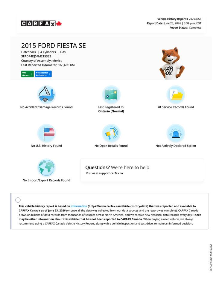2015 Ford Fiesta SE Hatchback Photo